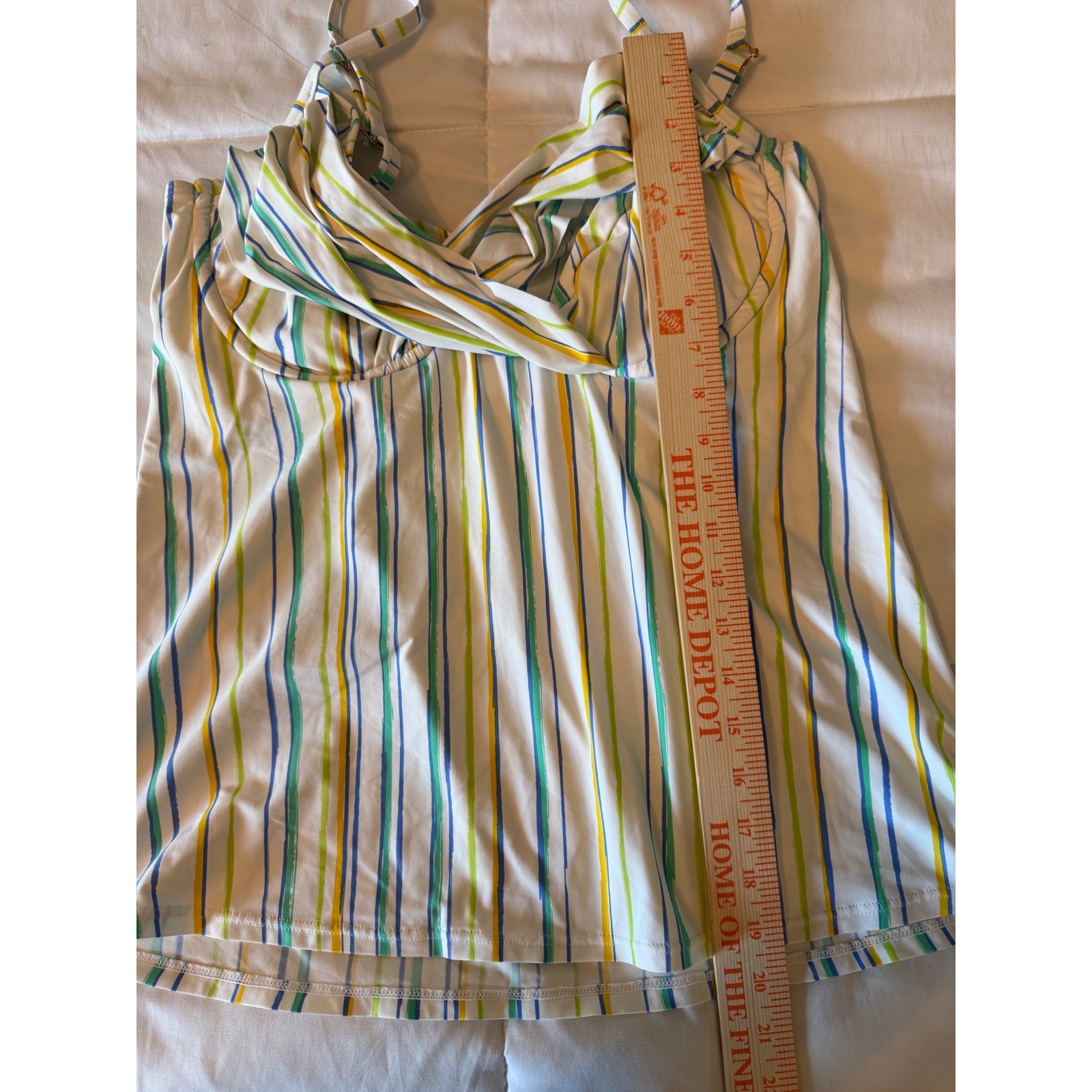 Swim Systems Multicolor Striped Tankini Top & Bikini Bottom Set 38DD C792