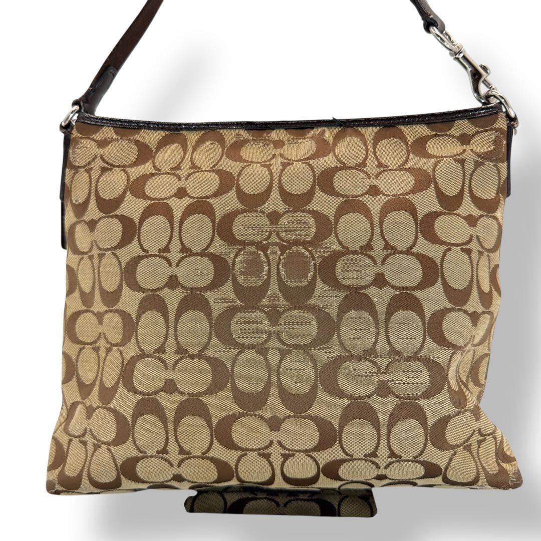 Coach Signature C1432 F28502 Shoulder Bag Canvas Brown Authentic F051181