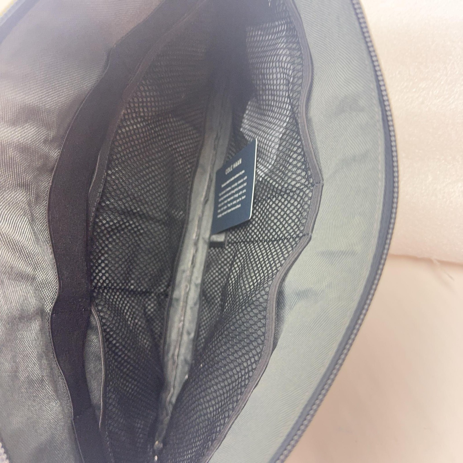 Cole Haan Black Tech Case Travel Kit Zip Organizer Pouch Bag 13.5 in x 10 in