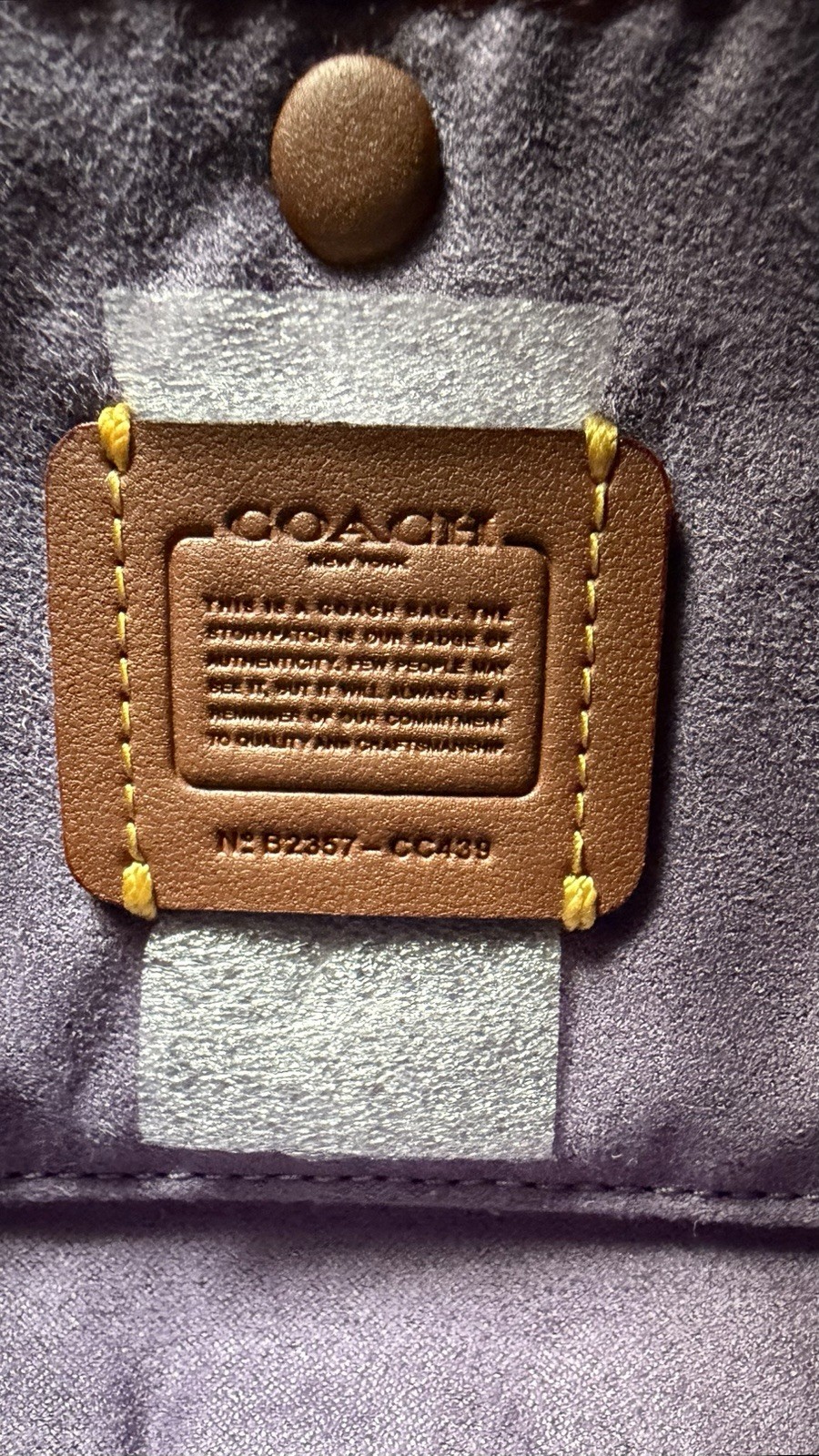 Coach CC439 LUNA Shoulder Bag In LIGHT VIOLET Plus Monogram Silk Scarf