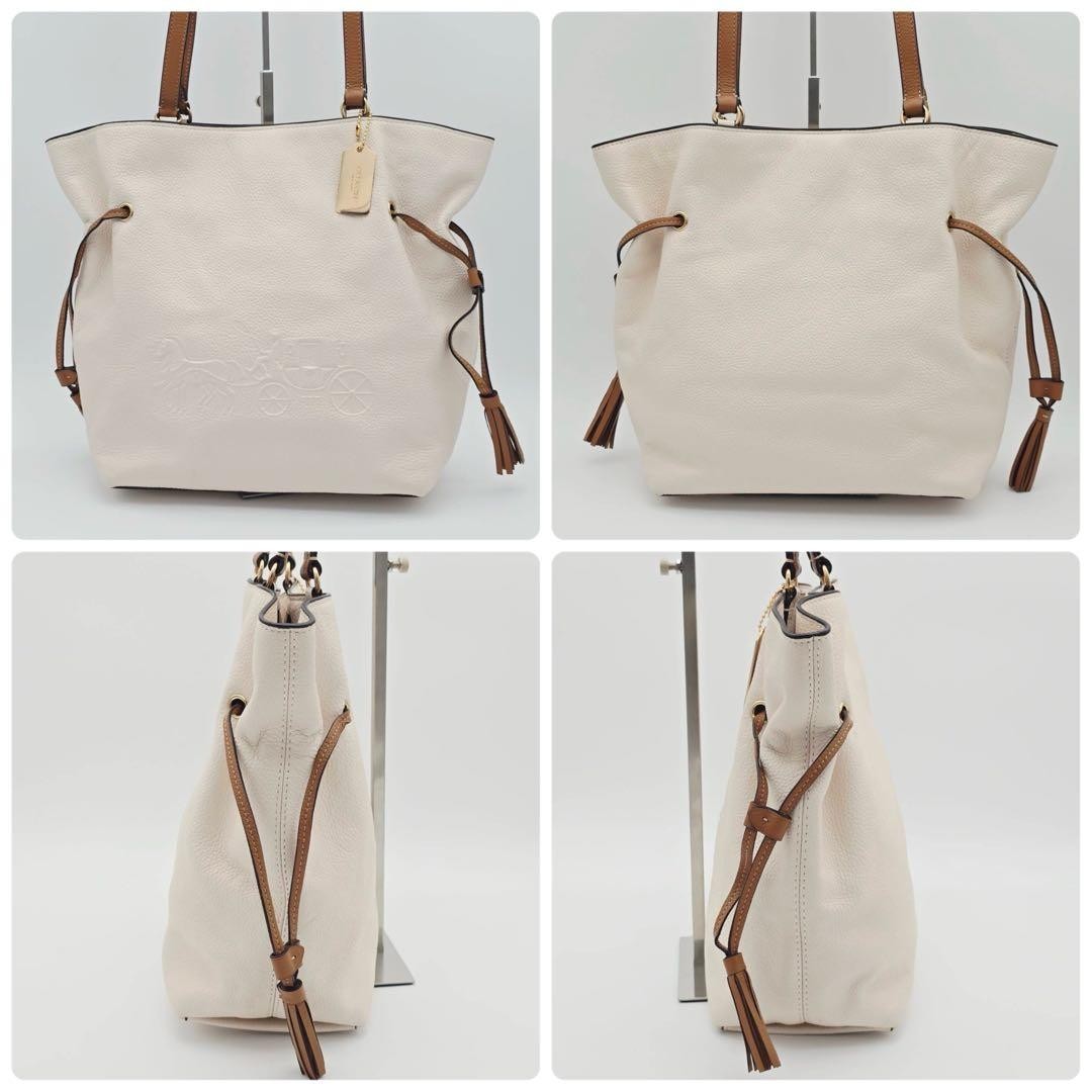 Coach Tote bag CA165 Andy leather Canvas white used in Japan