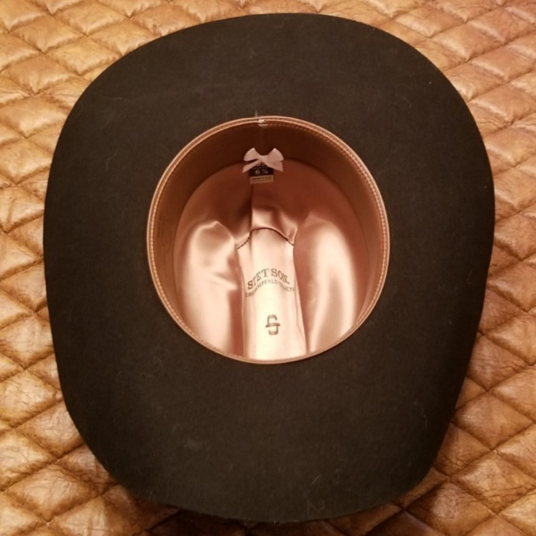 Black Stetson 4X Buffalo Felt Collection Cowboy Hat Size 6-7/8 (55)