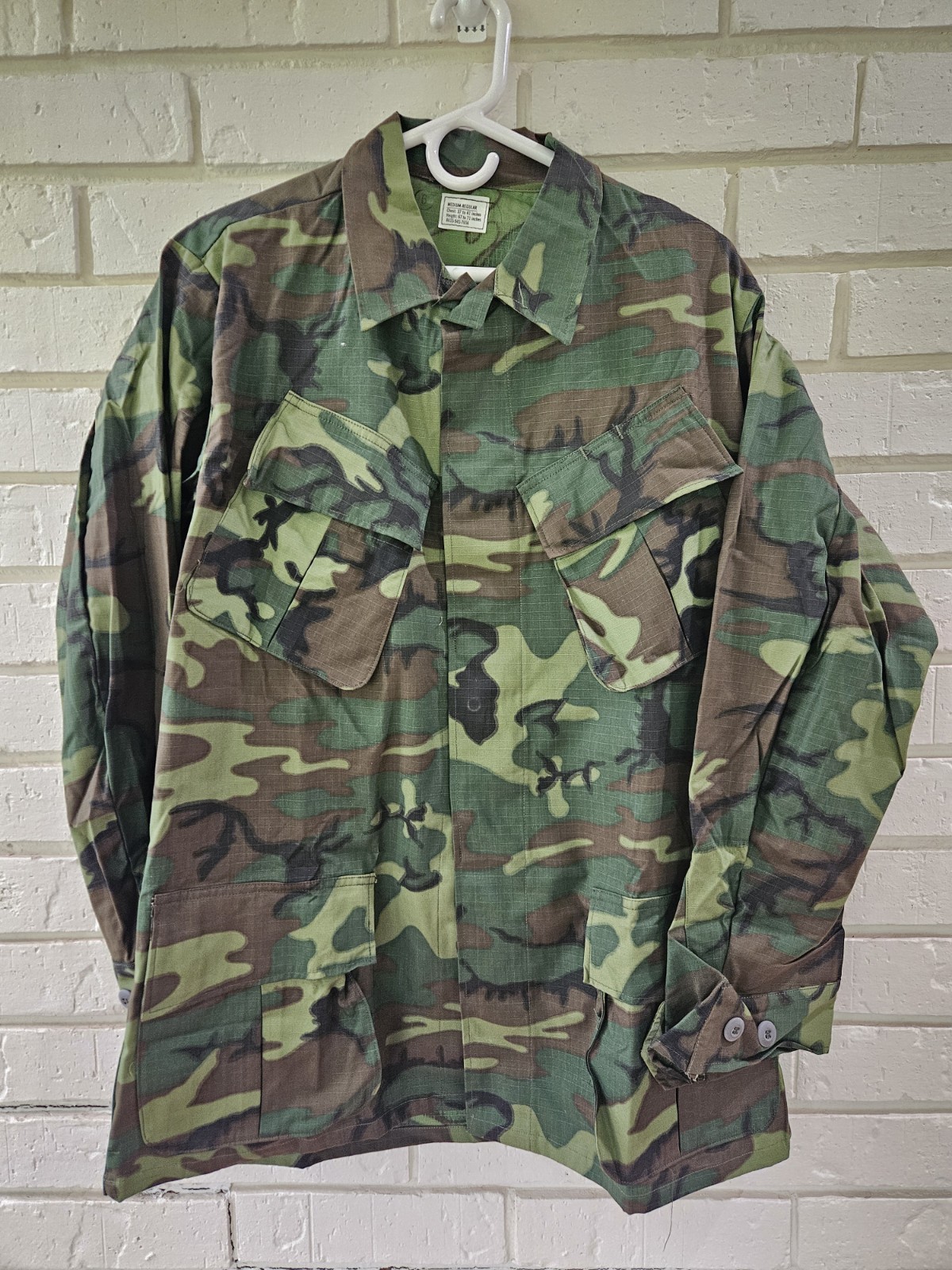 Vtg Vietnam Era ERDL Jungle Jacket Fatigue Poplin Med-Reg/ Mint-New Old Stock