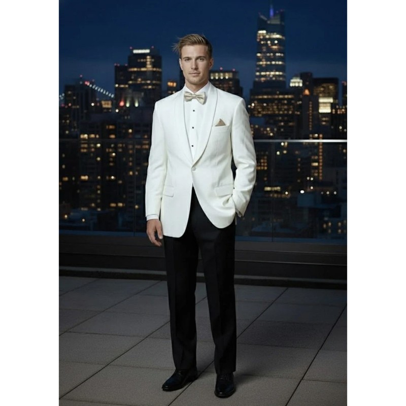 Men’s Light Ivory Modern Fit Dinner Jacket