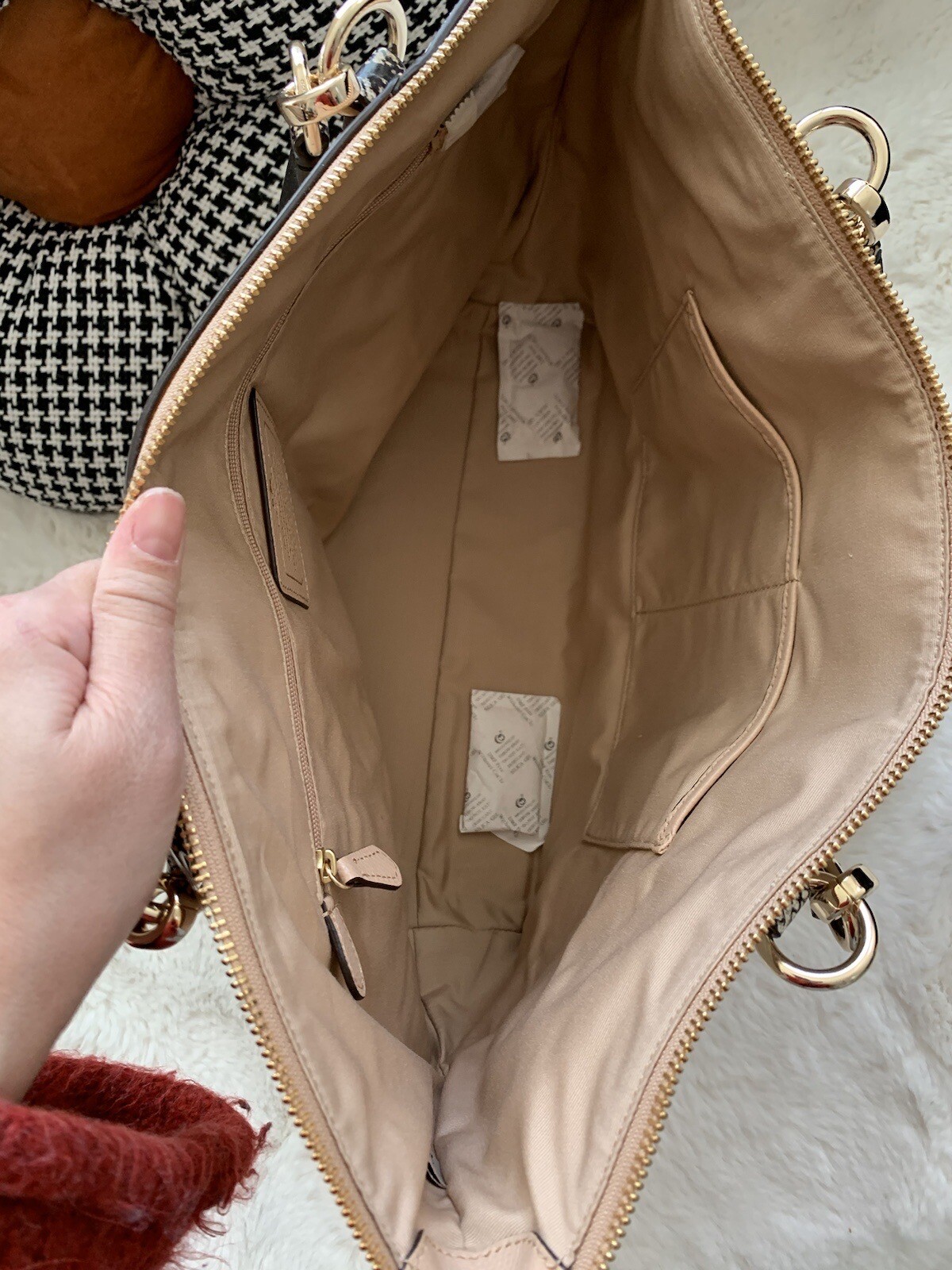 New Coach AVA TOTE IN EXOTIC EMBOSSED LEATHER TRIM F38308