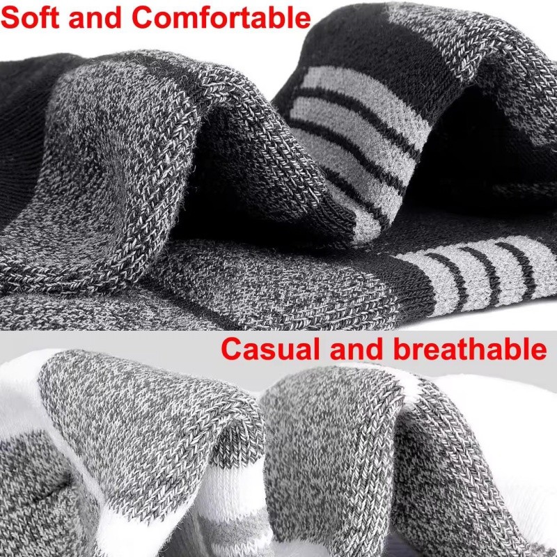 Sports Running Socks Sweat Absorbing and Breathable Towel Bottom, Til Boat Socks