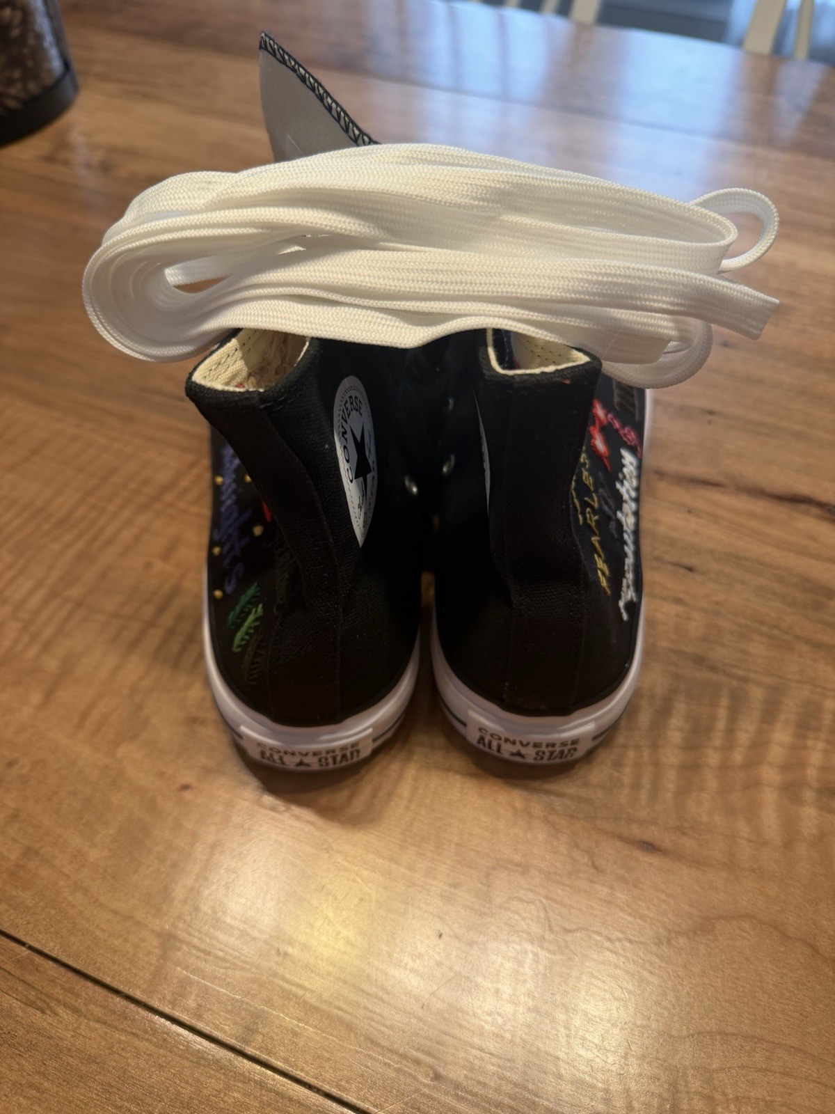 Taylor Swift Inspired stitched Converse Size W9 M7 Platform High Top