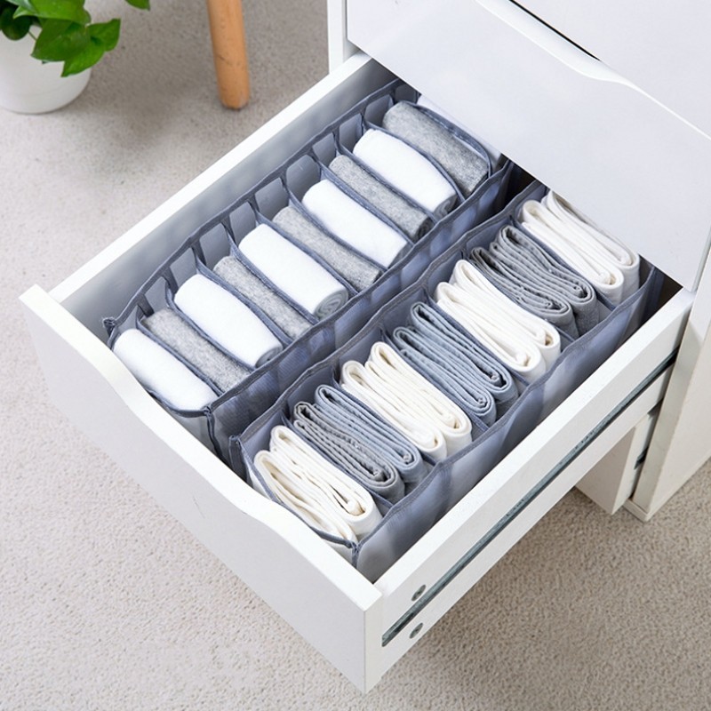 Foldable Drawer Organizer Divider Closet Storage Box for Underwear Bras Socks