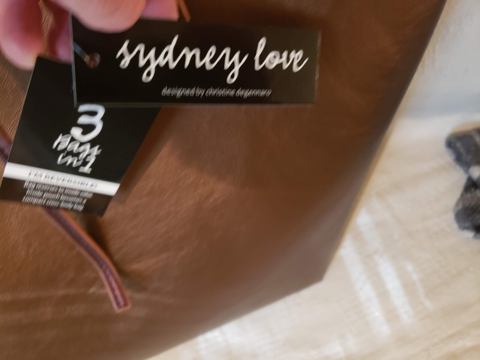 reversible 3 in 1 bag; tote bag; purse; copper /eggplant; crossbody bag;
