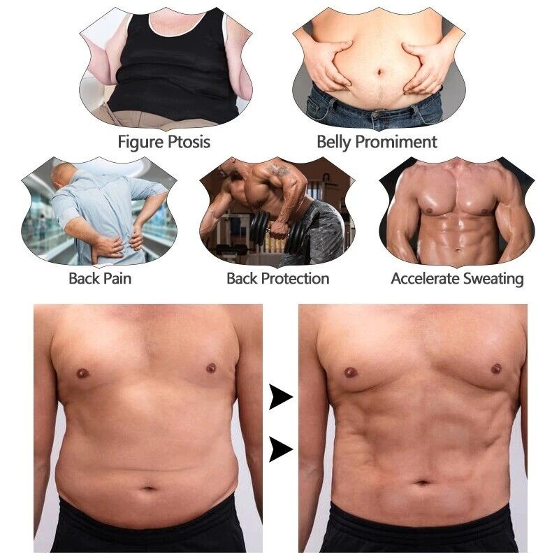Men Waist Trainer Body Shaper Tummy Girdle Belt Belly Fat Burners Corset S-2XL