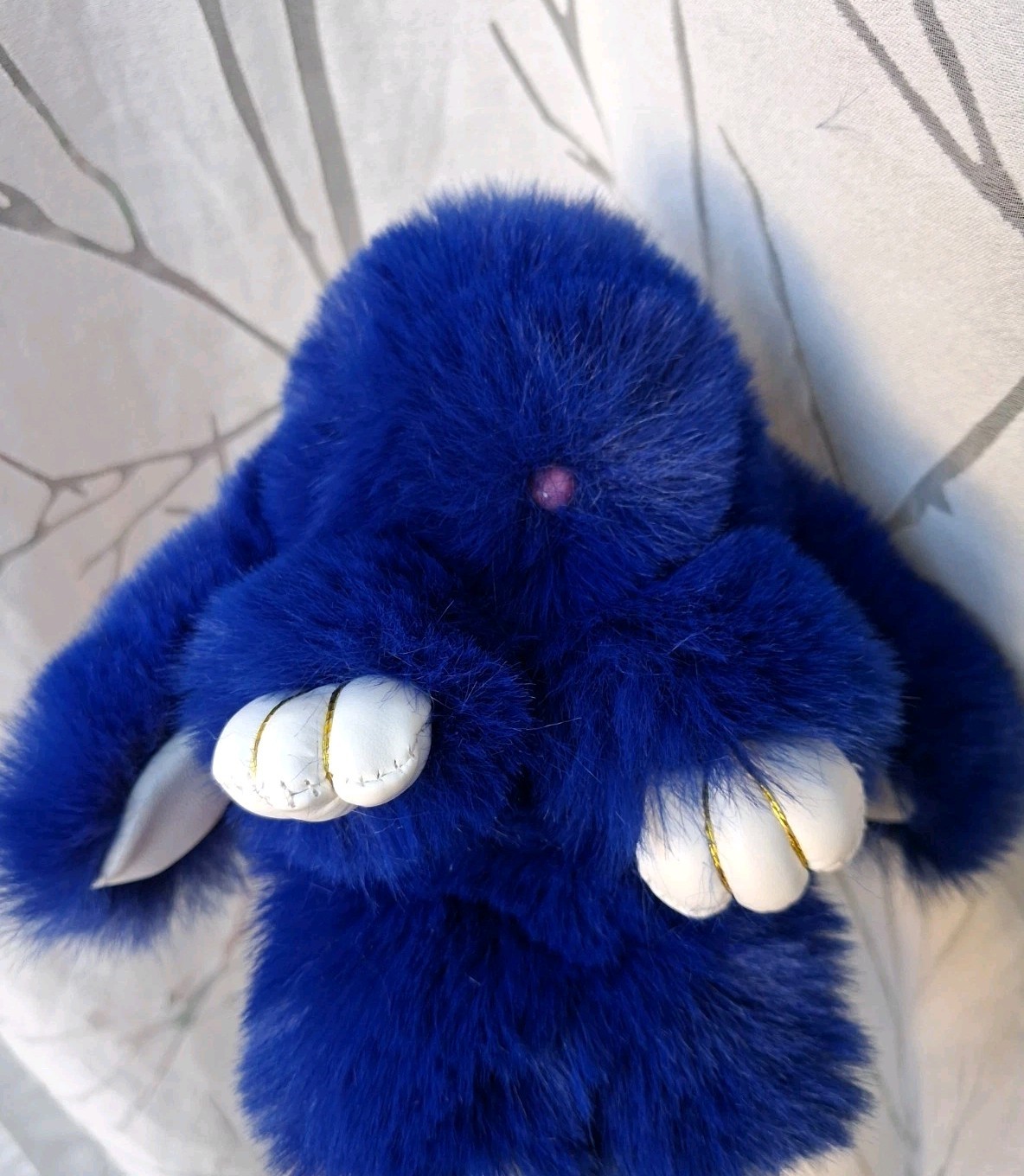 LFPU Blue Bunny Keychain Soft Fur Bag Charm Pendant Inspired By Bunny Lulu, NEW