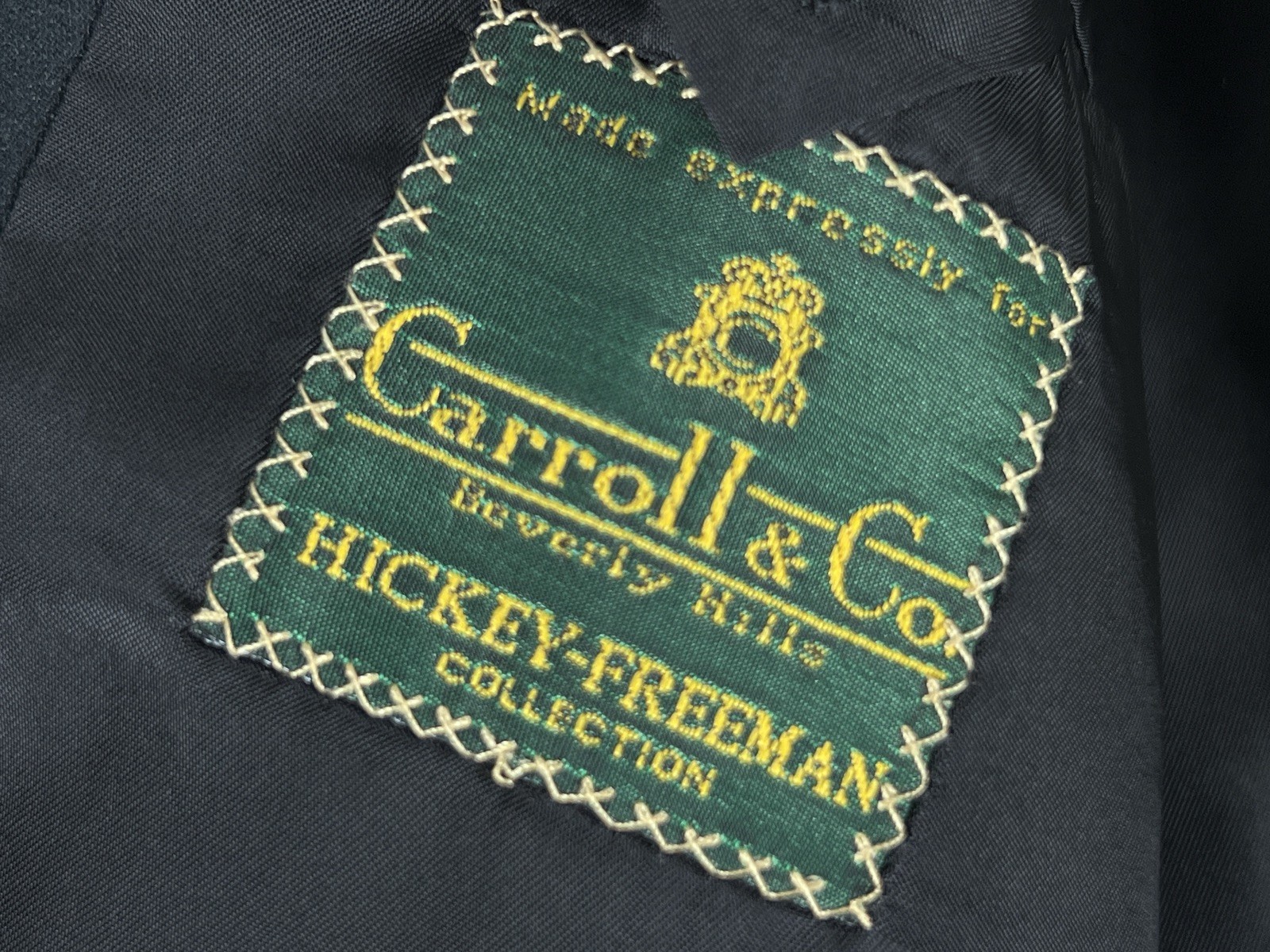 Hickey Freeman Tuxedo Jacket for Carroll & Co Mens 42R Wool Black Peak Lapel USA
