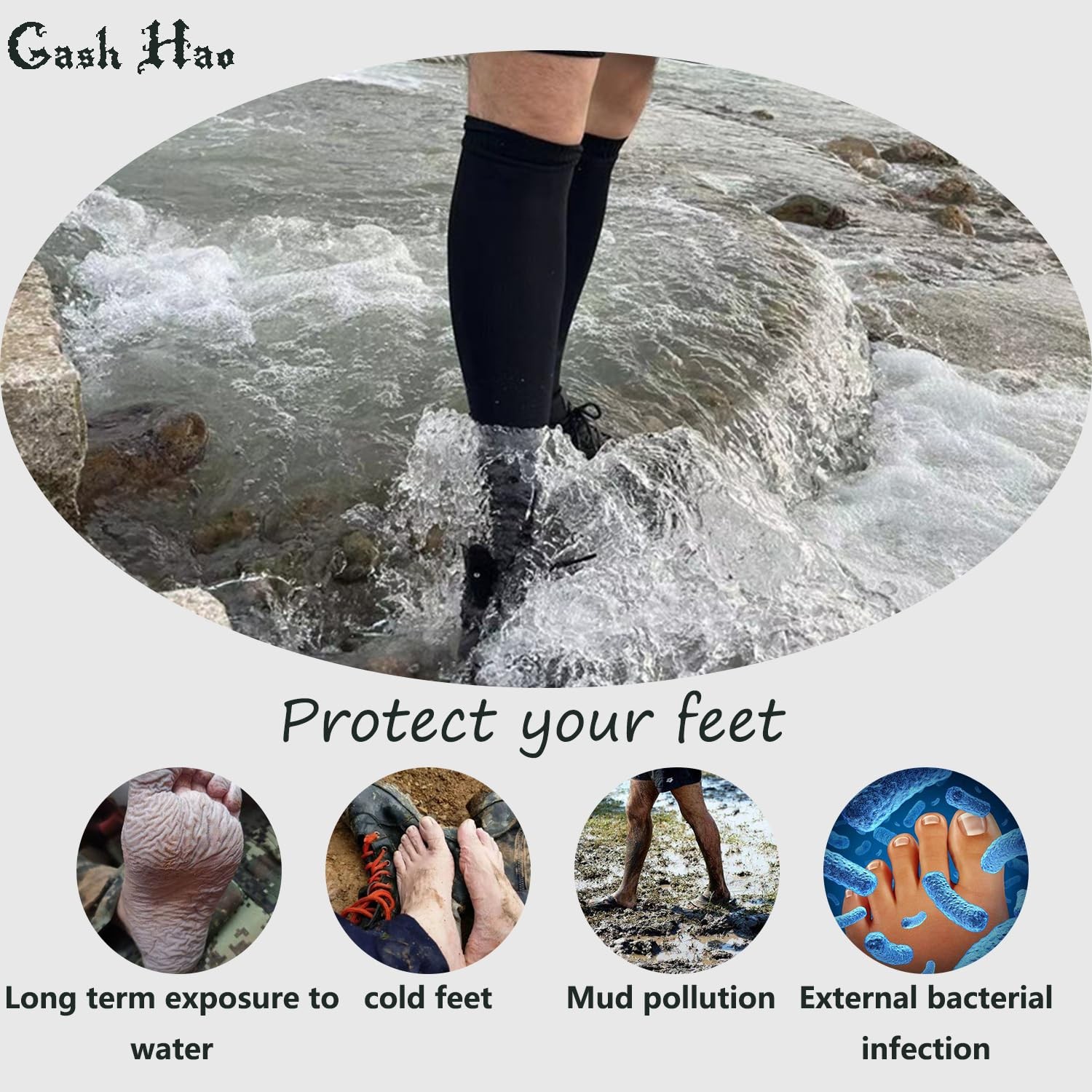 Waterproof Socks Hiking Gear Wading All-Weather Outdoor Sports Fishing Skiing…
