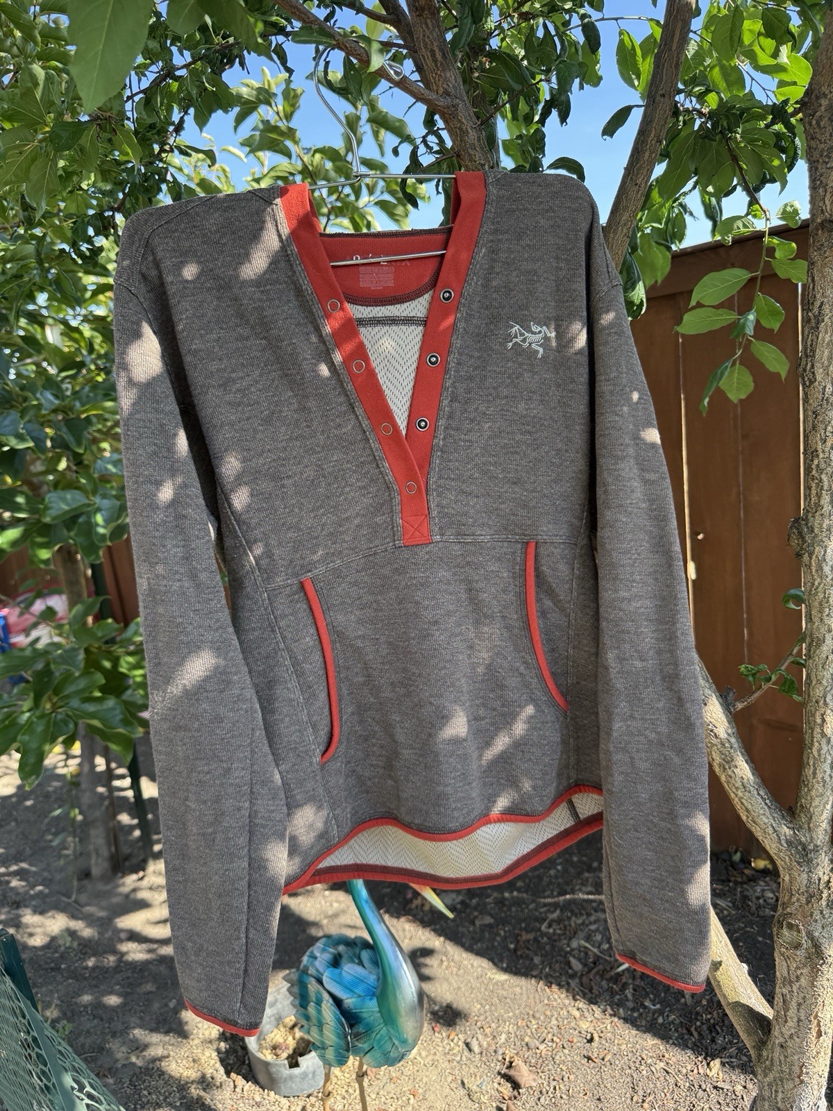 Arc’teryx Citadel Hoody Pullover Womens Fleece Jacket Gray Orange Snap Front