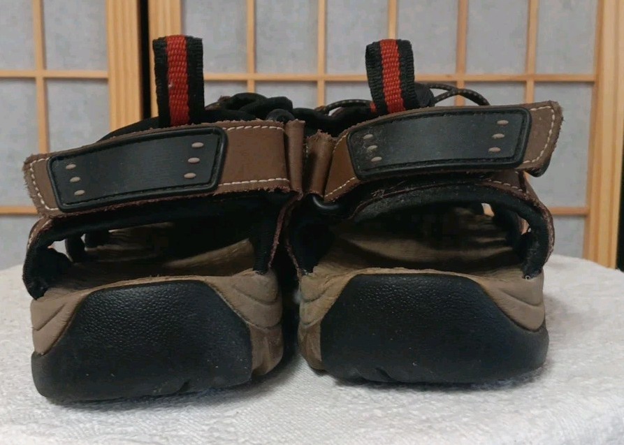 Eddie Bauer Mens Brown Leather And Man Made Tommy Summer Sandal Size 10