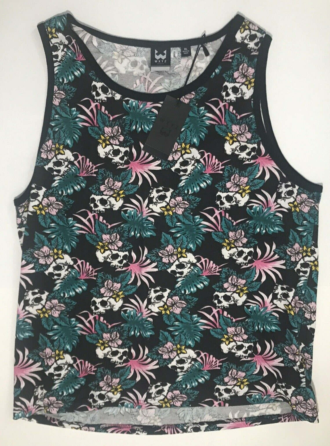 WXYZ Cotton Skulls Floral Black Tank Top – Men’s Size XL NEW