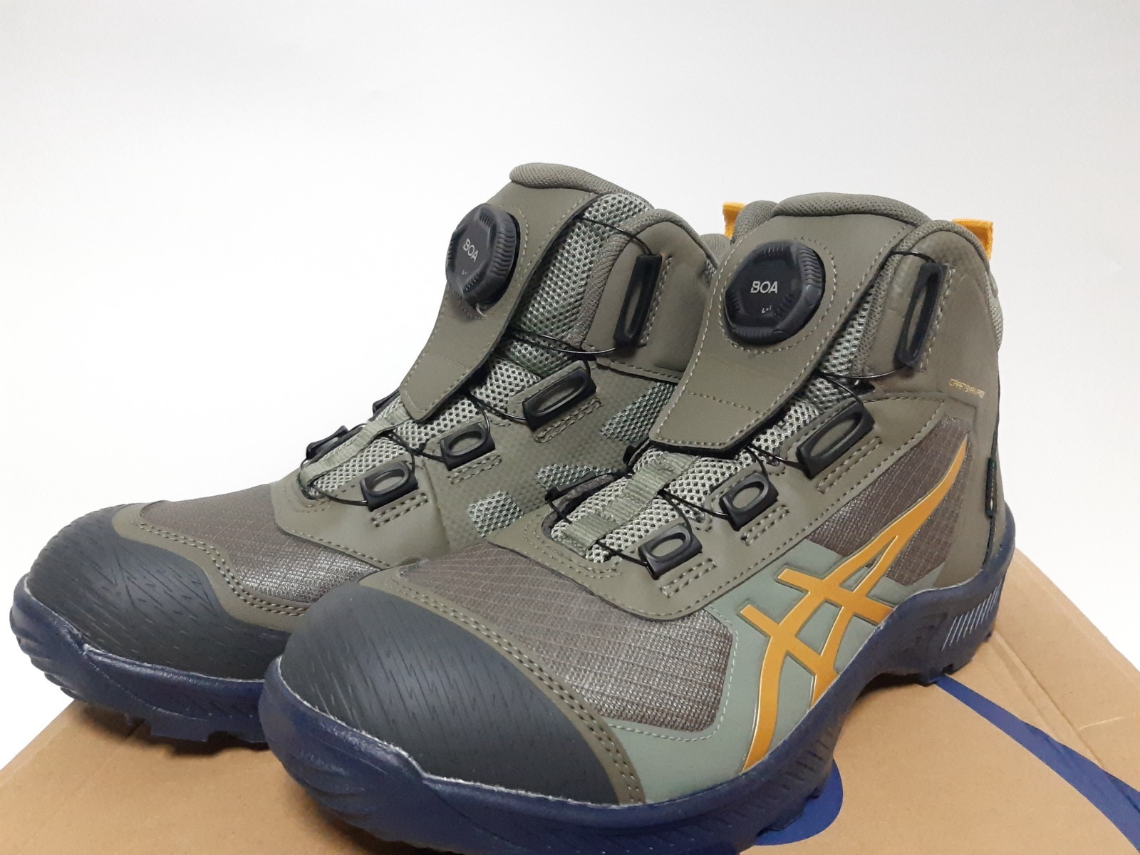 ASICS WINJOB CP604 G-TX BOA Safety Shoes Gore-Tex Green Yellow US 8.5 EU42