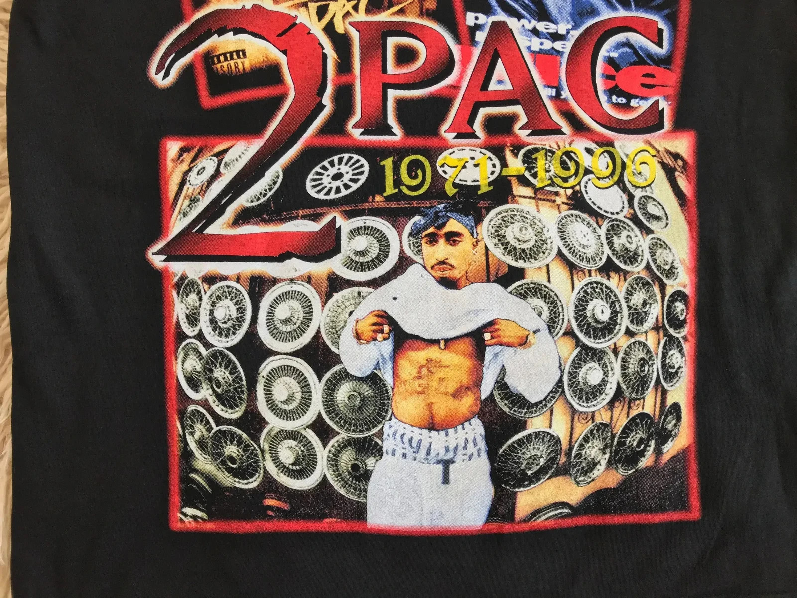 90s 2PAC T shirt Rap Tee Tupac Hip Hop Thug Life Juice Death Row Y2K Vintage M L