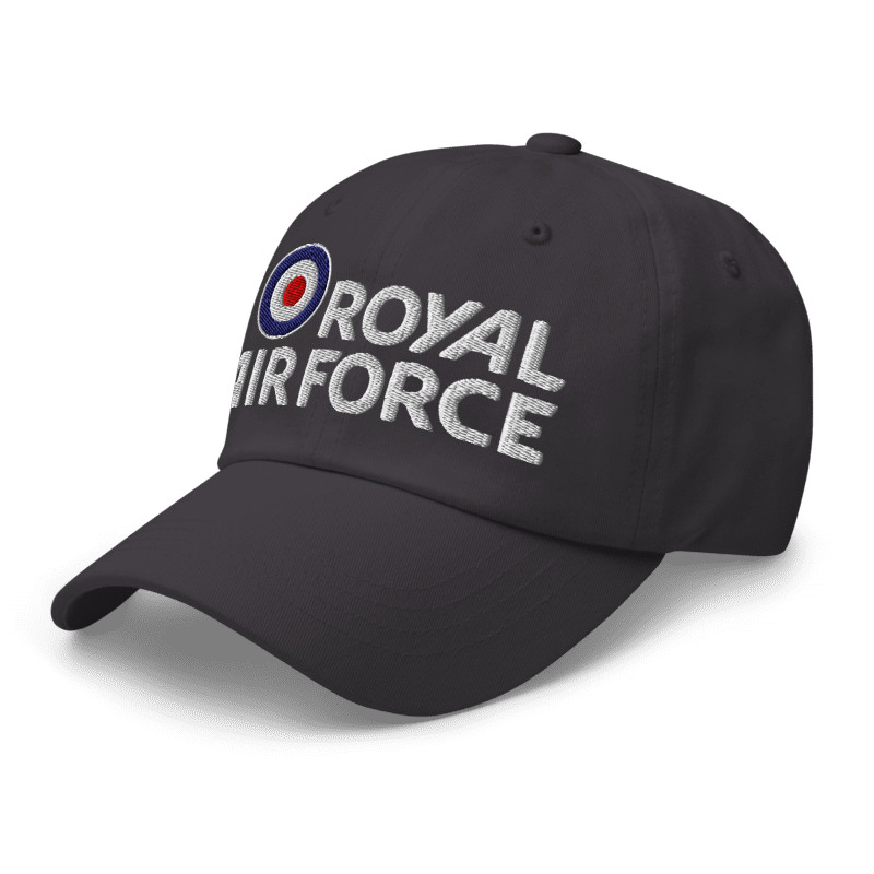 RAF Royal Air Force Logo Inspired Embroidery Dark Grey Color Classic Dad Hat