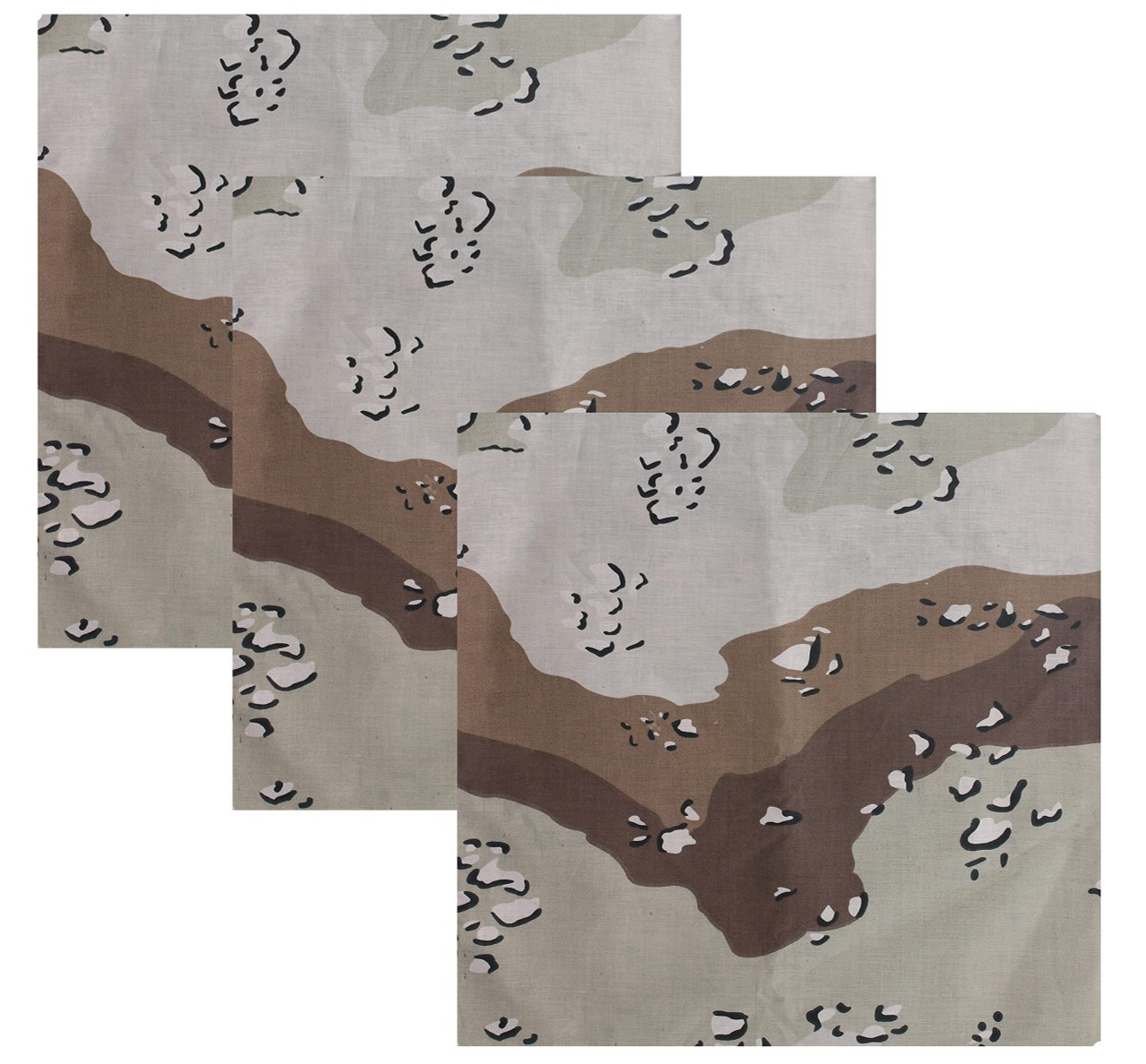 Camouflage Jumbo 27″ Bandana Tactical 100% Cotton Bandanna Head Cover 3Pack