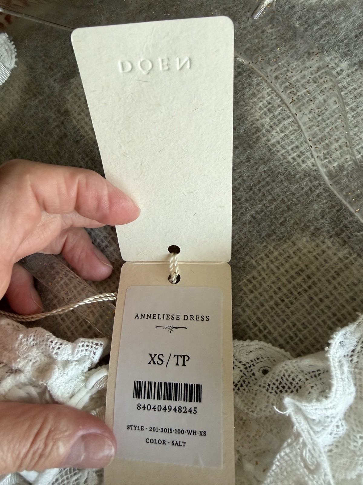 DÔEN Anneliese Dress Salt XS NWT White Lace Prairie Maxi Dress