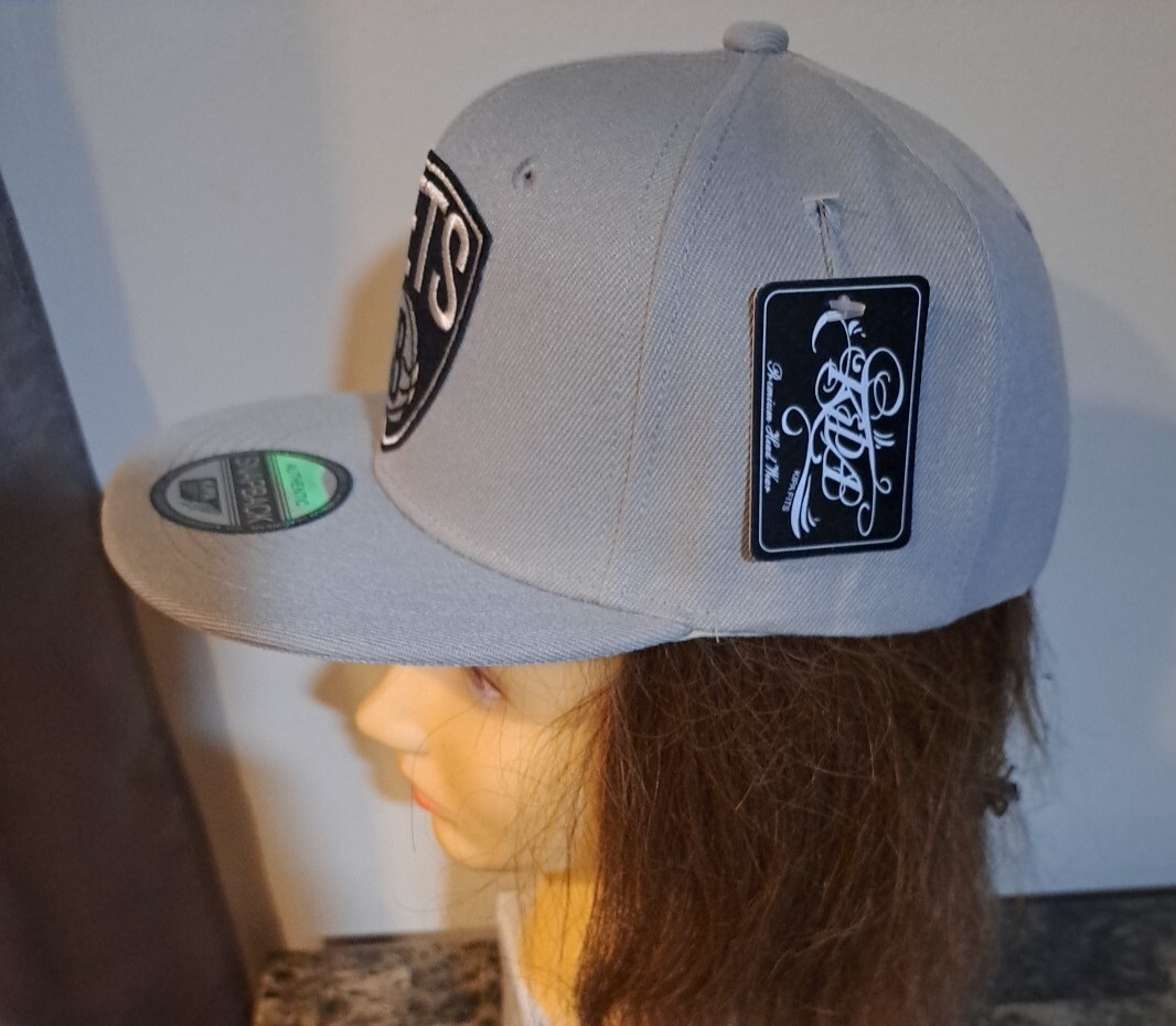 Brooklyn Nets Grey Kipa Snapback Hat
