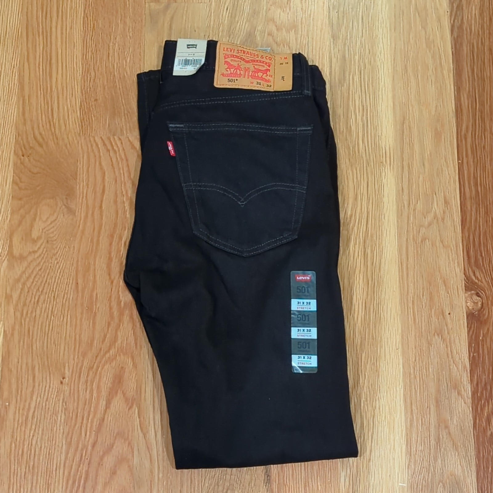 Levi’s 501 Original Fit Men’s Straight Leg Button Fly Jeans Black Size 31 x 32