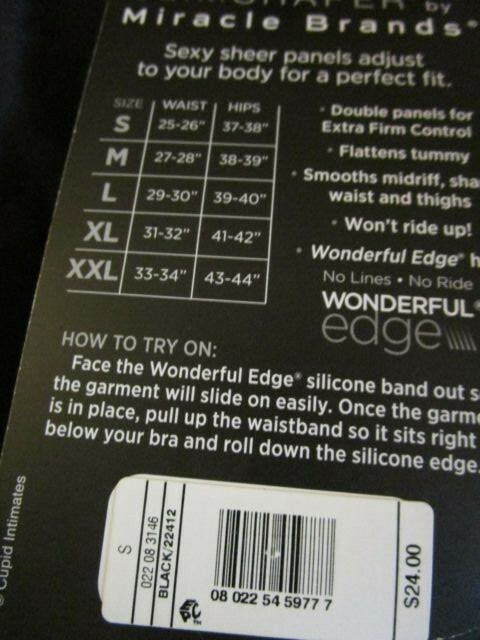 Slim Shaper by Miracle Brands Womens High Waist Slip Extra Firm Black Small
