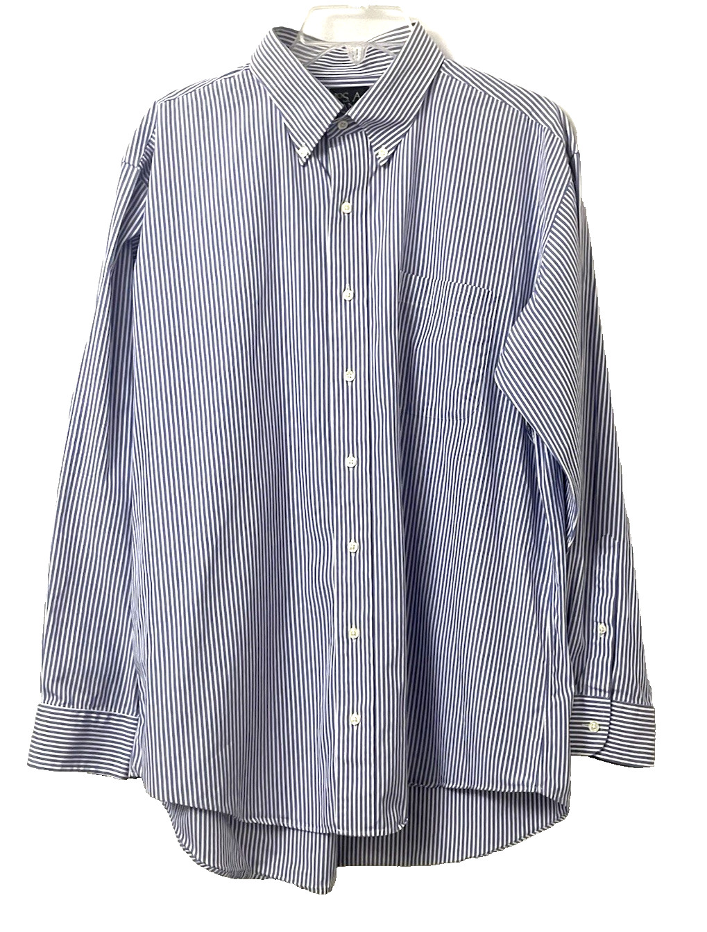 Jos A Bank Executive Men’s Cotton Blue Stripe L/S Dress Button Shirt 16 1/2 – 34