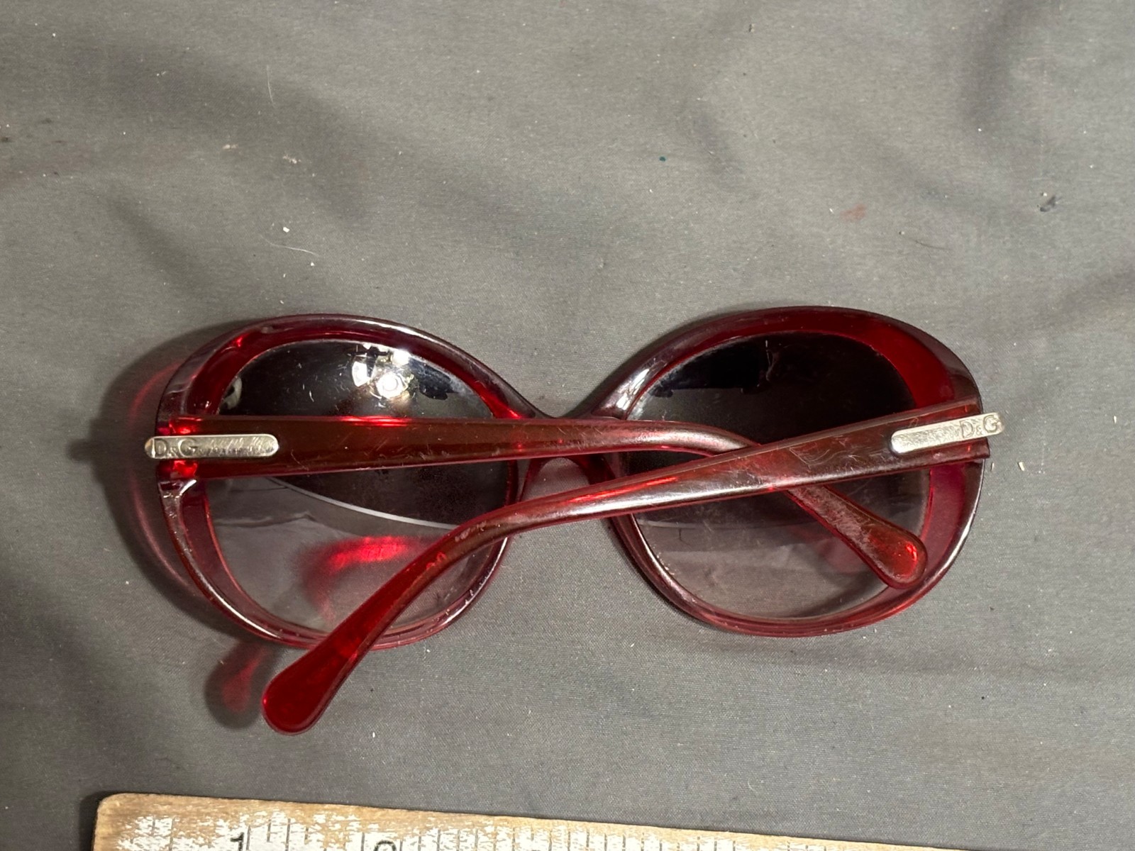 Vtg Y2K DOLCE GABBANA 8085 Ruby Red OVERSIZED women men SUNGLASSES 1785/8H 58/18