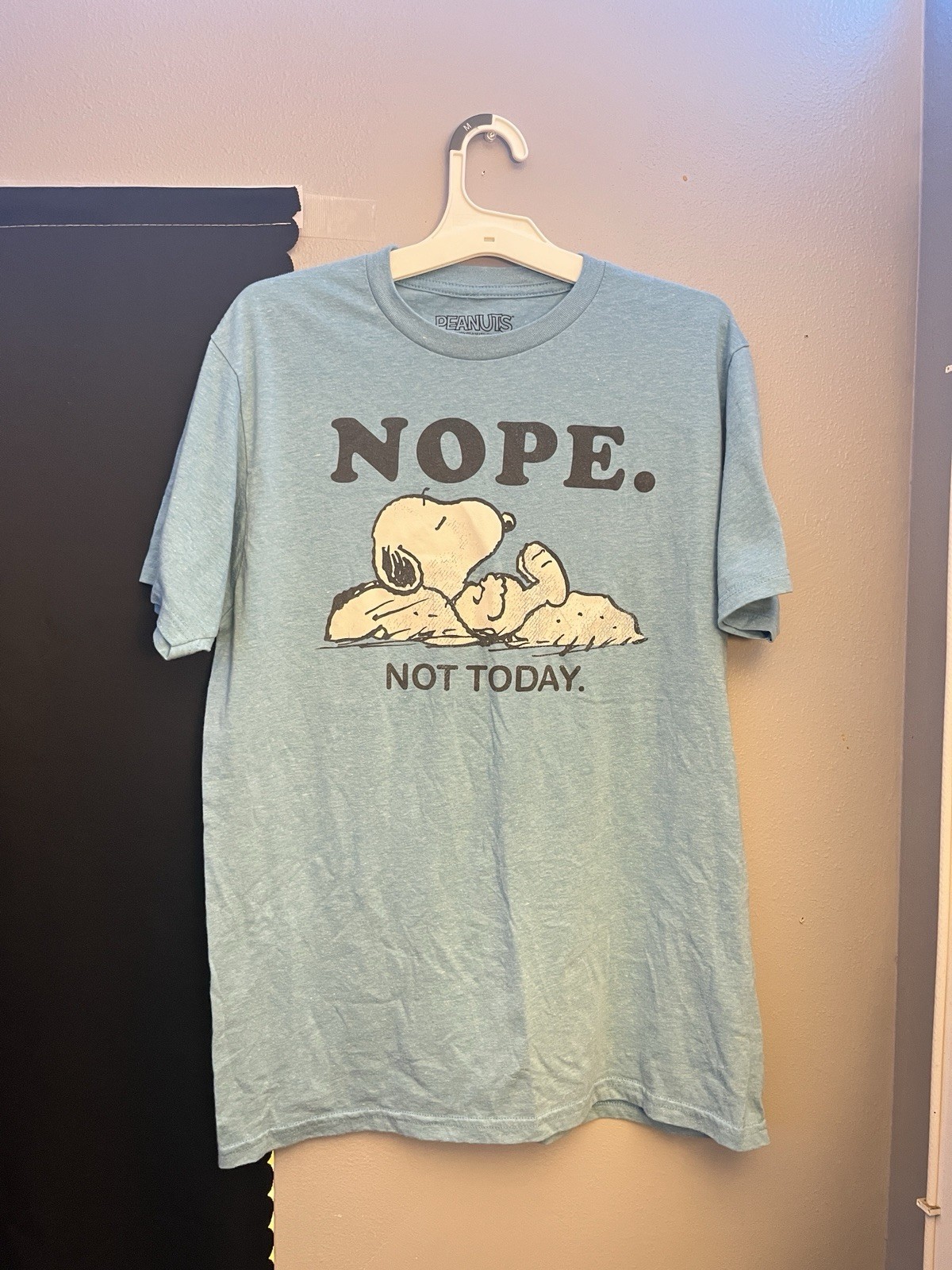 Snoopy Peanuts Graphic Tee Men, Blue, Short Sleeve, Size Medium
