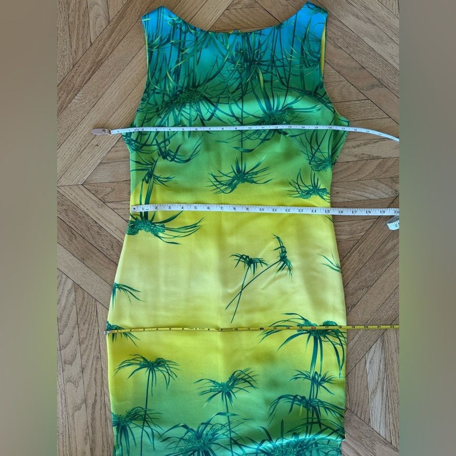 Escada Silk Palm Print Ombré Dress 🏝️