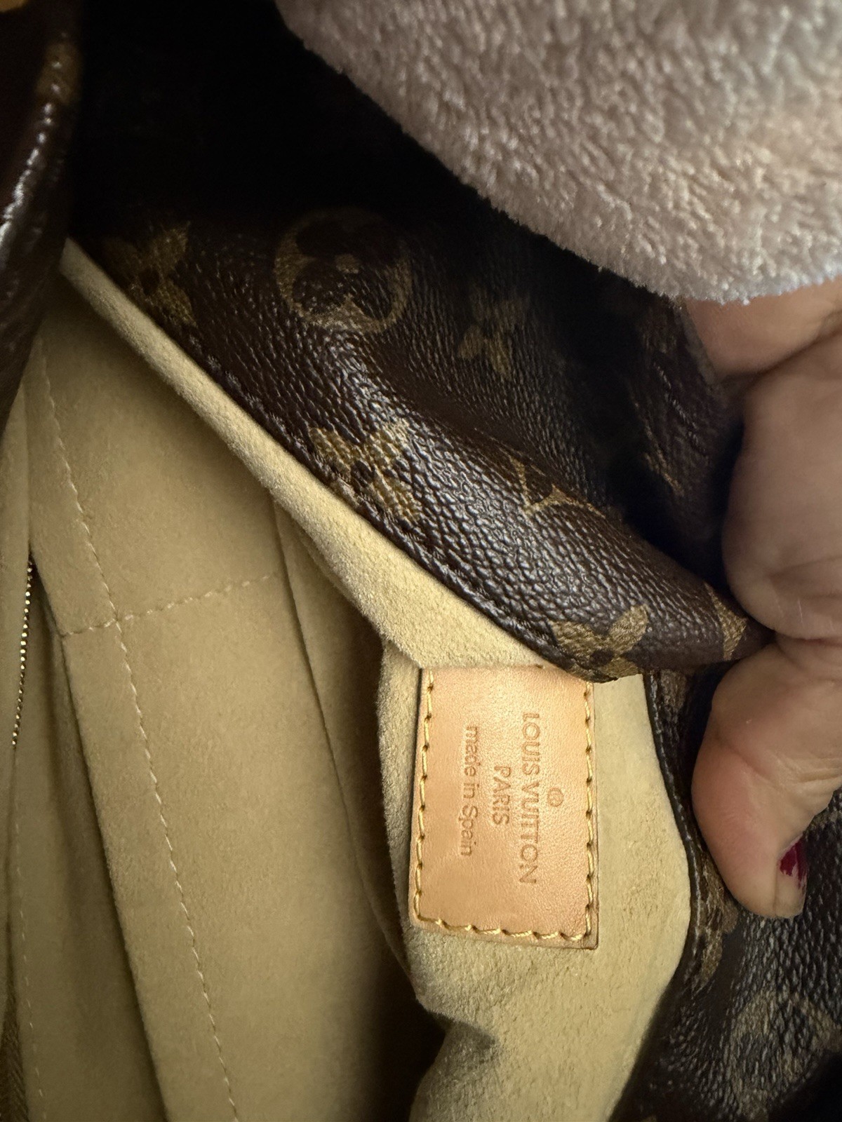 Louis Vuitton Artsy Monogram Top Handle Bag Brown Beige Gold Hardware