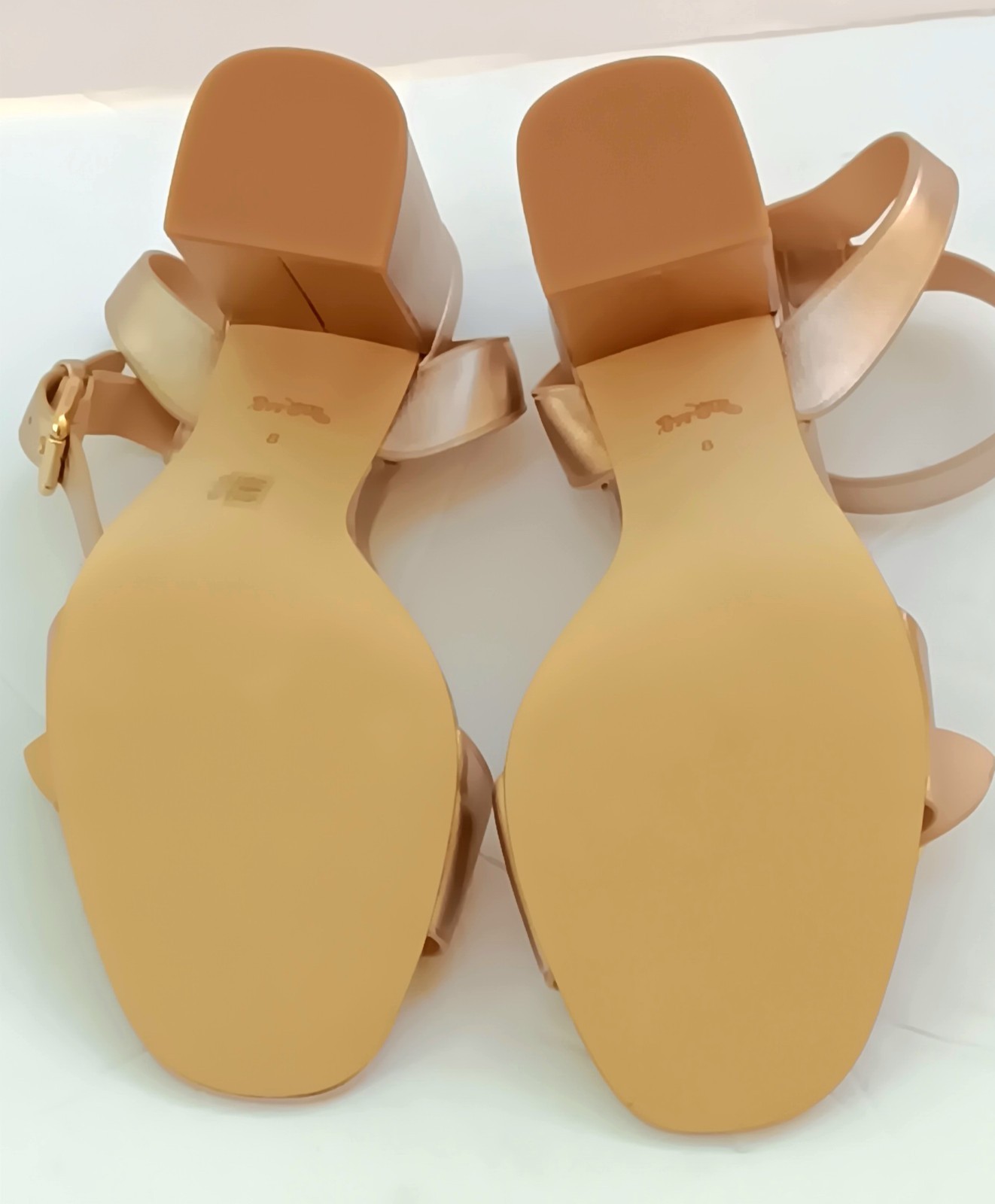 COACH Maddi 85 Wom Ankle Strap 3.5″ Sandal Sz 8B Met Champn FG3485 NEW Other