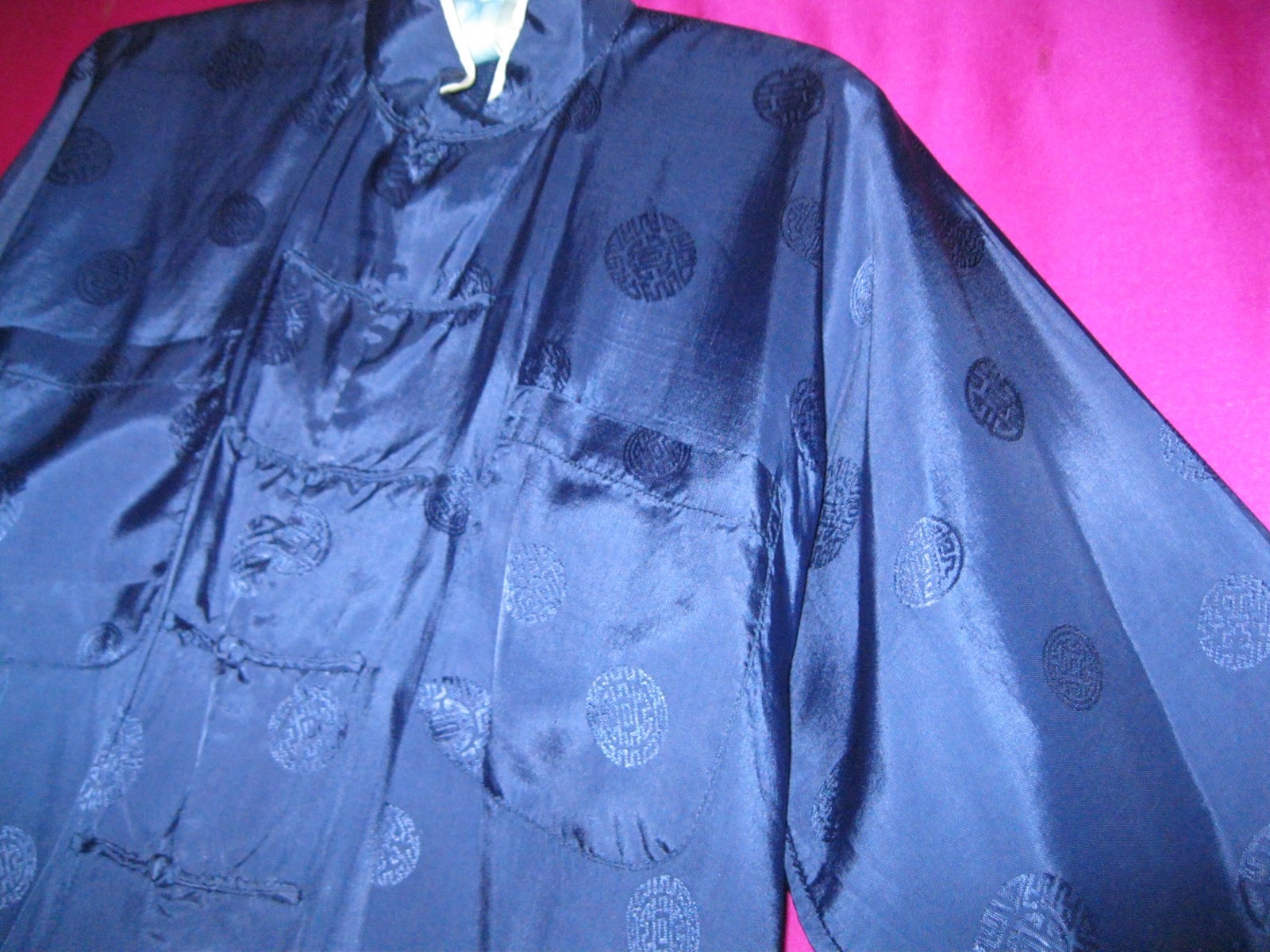 CHINA, 2 PC. NAVY BLUE COLORED ASIAN STYLE TOP & SLACKS, NEW, SZ S/M.