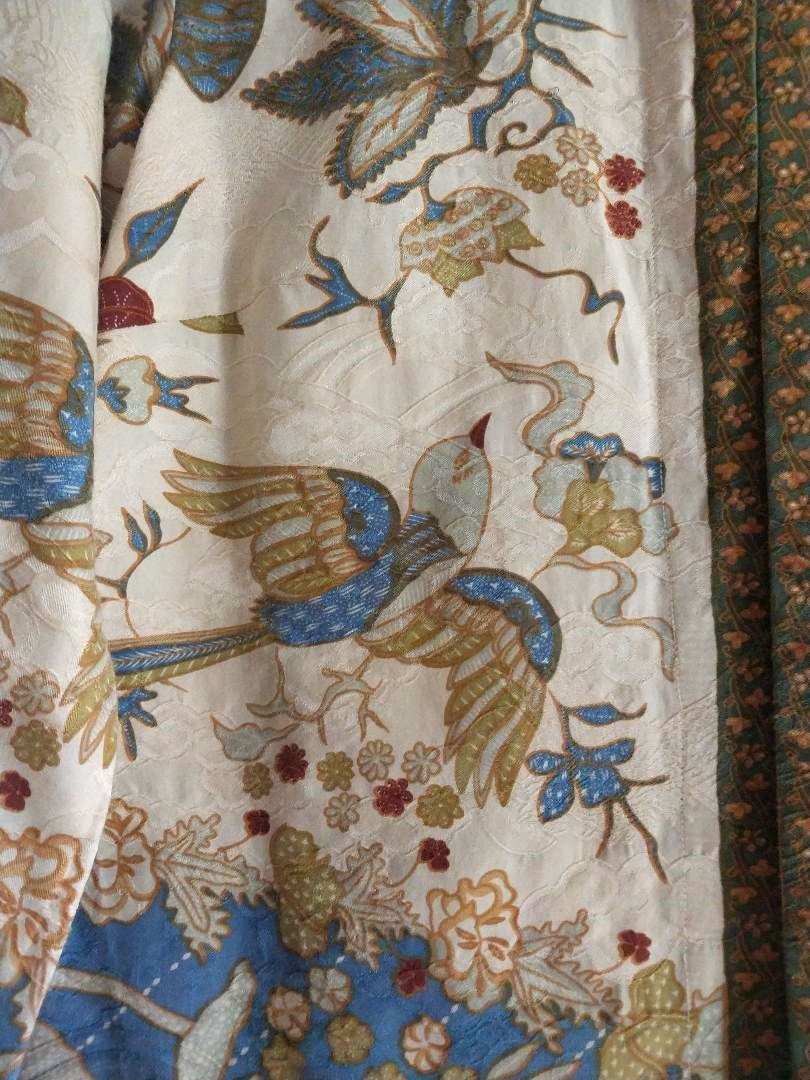 Moving Sale! Citron Santa Monica Silk Birds Floral Open Front Tunic Top Kimono M