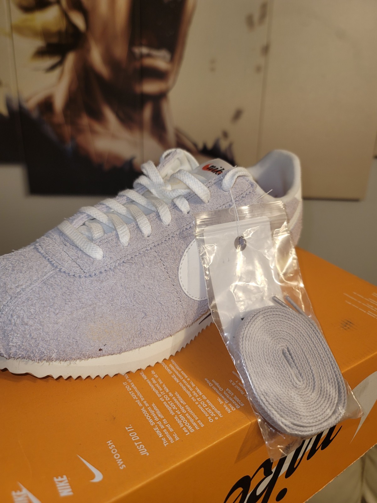 Nike Cortez SE Athletic Sneakers College Grey Sail HF3142-001 Suede Low Top