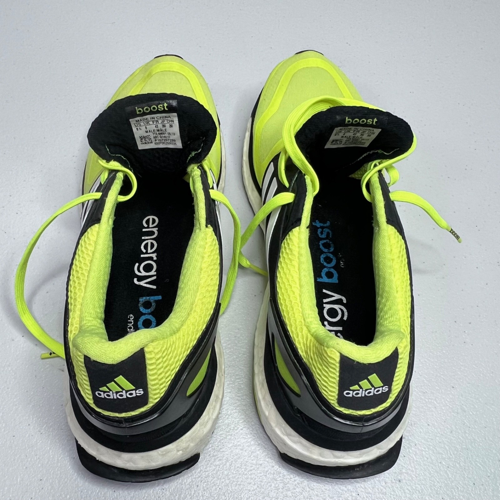 Adidas Energy Boost Running Shoes Sneakers Mens 8.5 Electric Yellow Volt Q34010