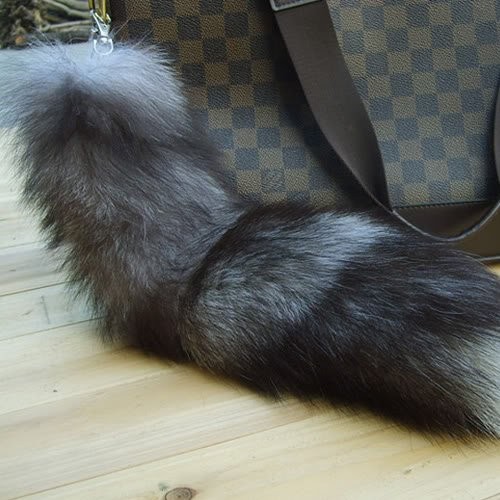 Fluffy Real Fox Fur Tail Keychain Tassel Bag Cosplay Toy Handbag Accessory Ho…