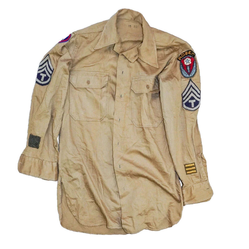 US WW2 3rd Army ADSEC Khaki Service Shirt – Medium