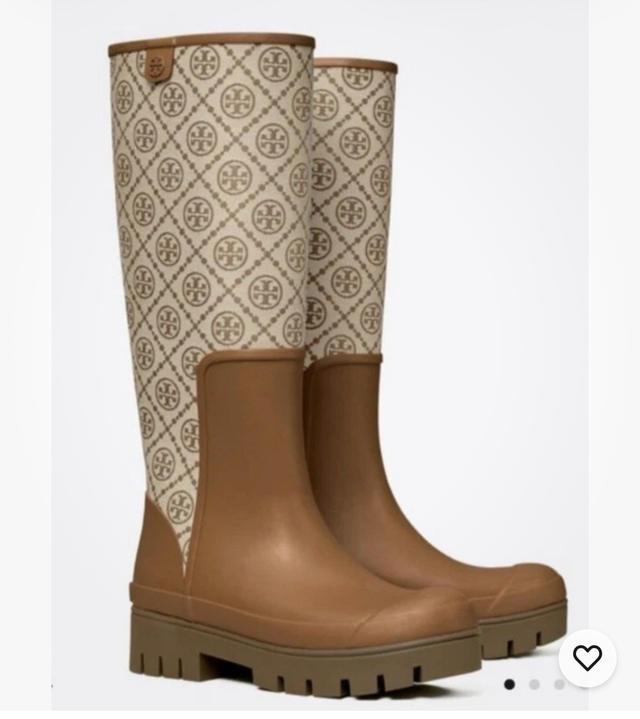 Tory Burch T Monogram Hurricane Tall Rain Boot Size 8 NIB