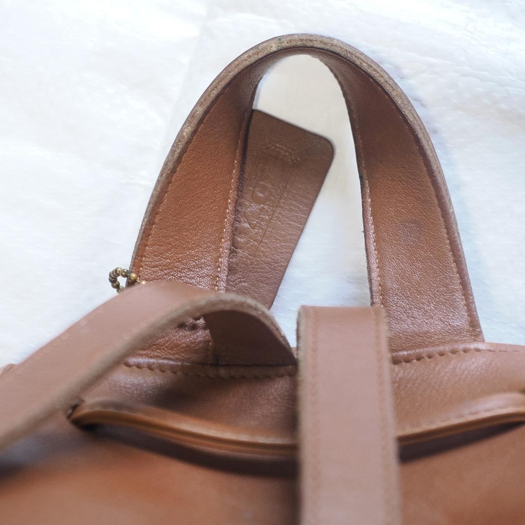 Vtg 90’s Coach Mini Daypack Backpack Turn Lock British Tan 9960 Y2K From Japan