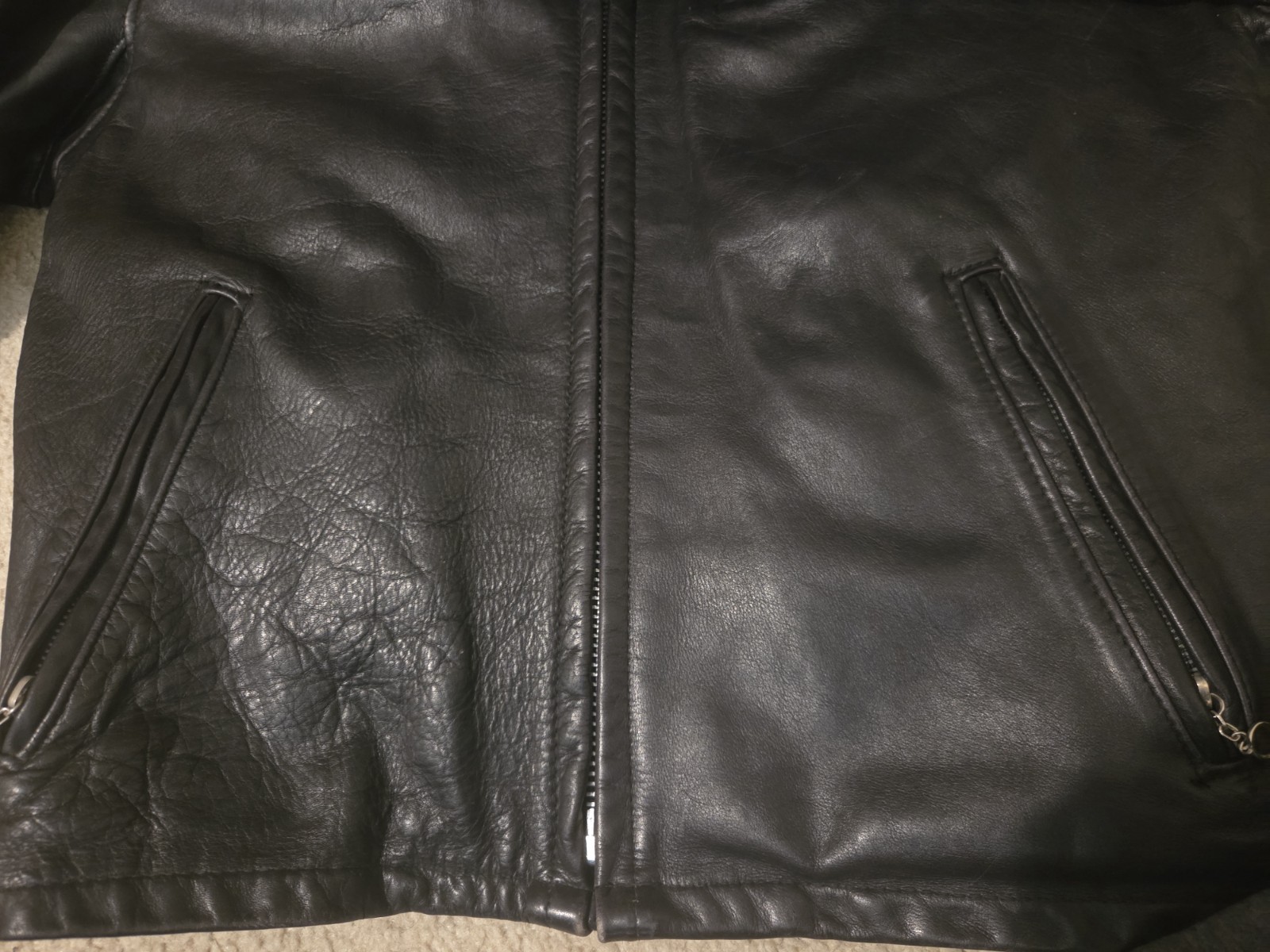 Schott 141 Size 42 Black Leather Cafe Racer Jacket Cowhide Made In USA