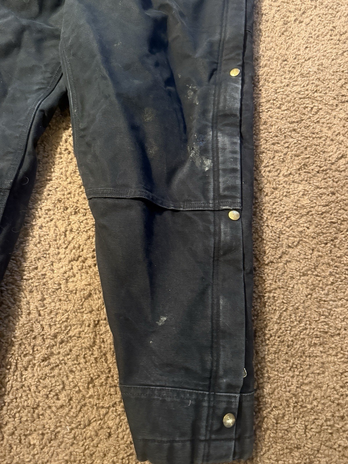 Carhartt Black Loose Fit Work Bib Overalls Men’s 104393DNY Made In Mexico