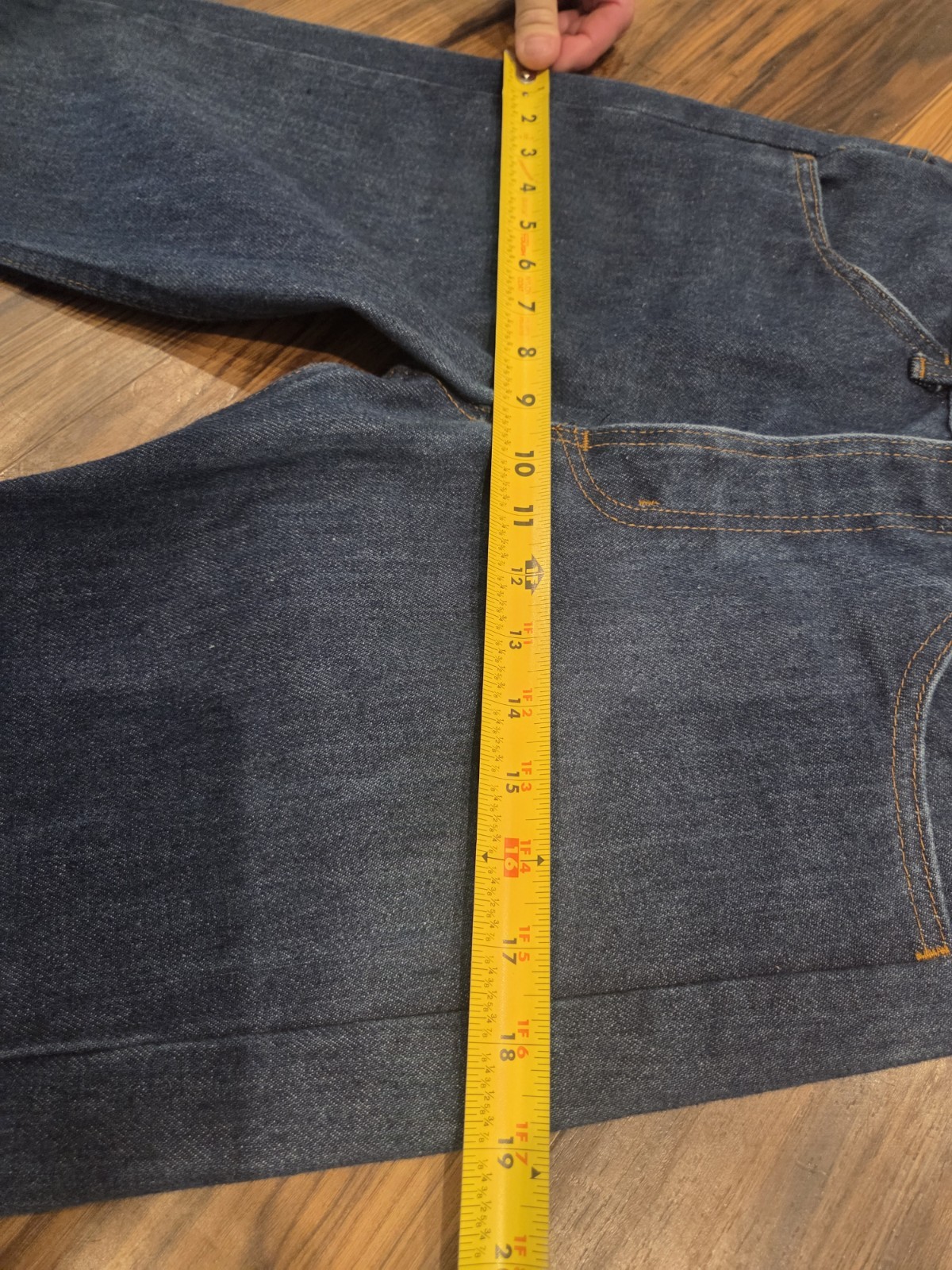 Vtg Sears Thumbs Up Bell Bottom Jeans 1970s Trim Fit Fits 28 Scovill Zip Unisex