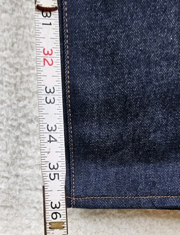 Levis 501 Original Straight Button Fly Denim Jeans Blue Mens 46×36 Shrink To Fit