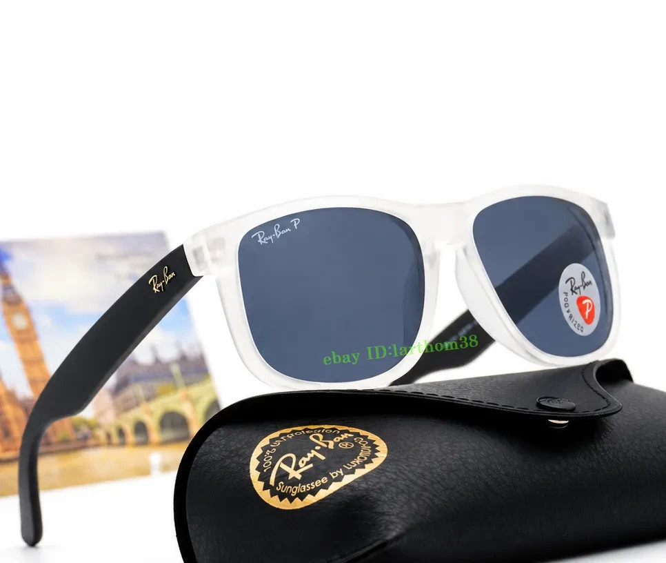 Ray-Ban RB4165 Justin Polarized Square Sunglasses Grey Matte Transparent 54mm 3P
