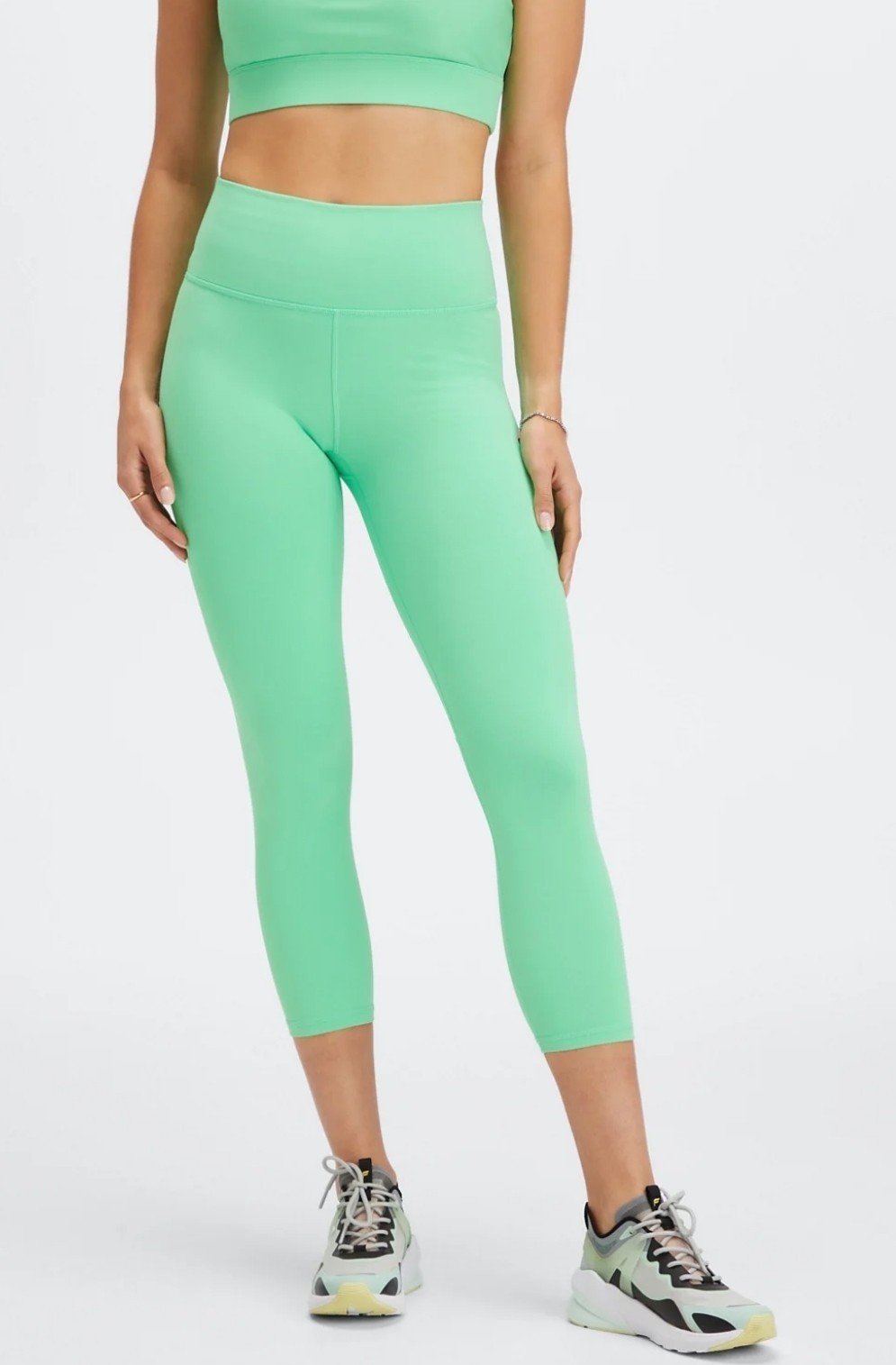 Fabletics Powerhold Define High Rise Tight Leggings Green Large Workout Yoga