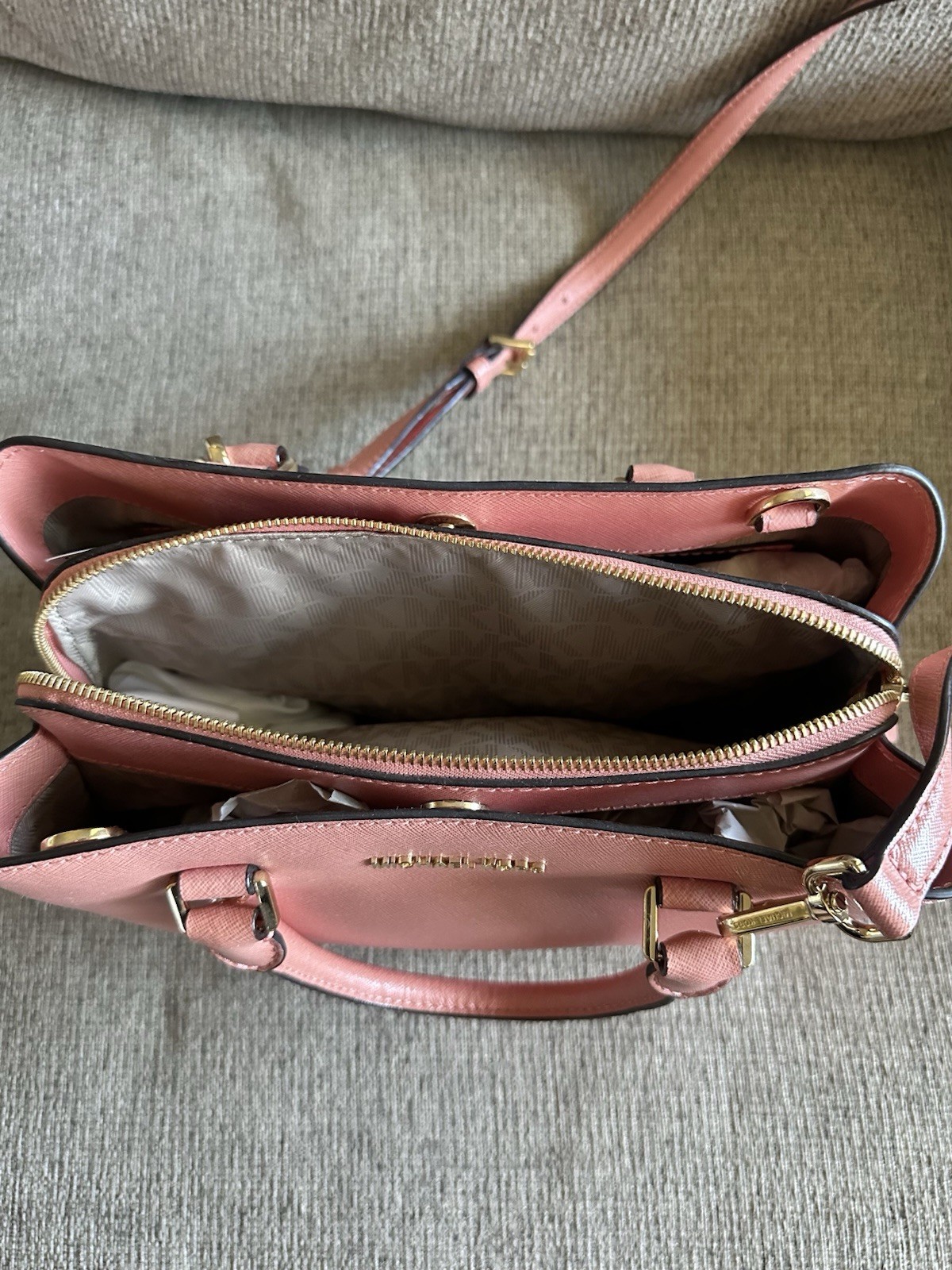 Michael Kors Savannah Small Patenet Saffiano Leather Satchel