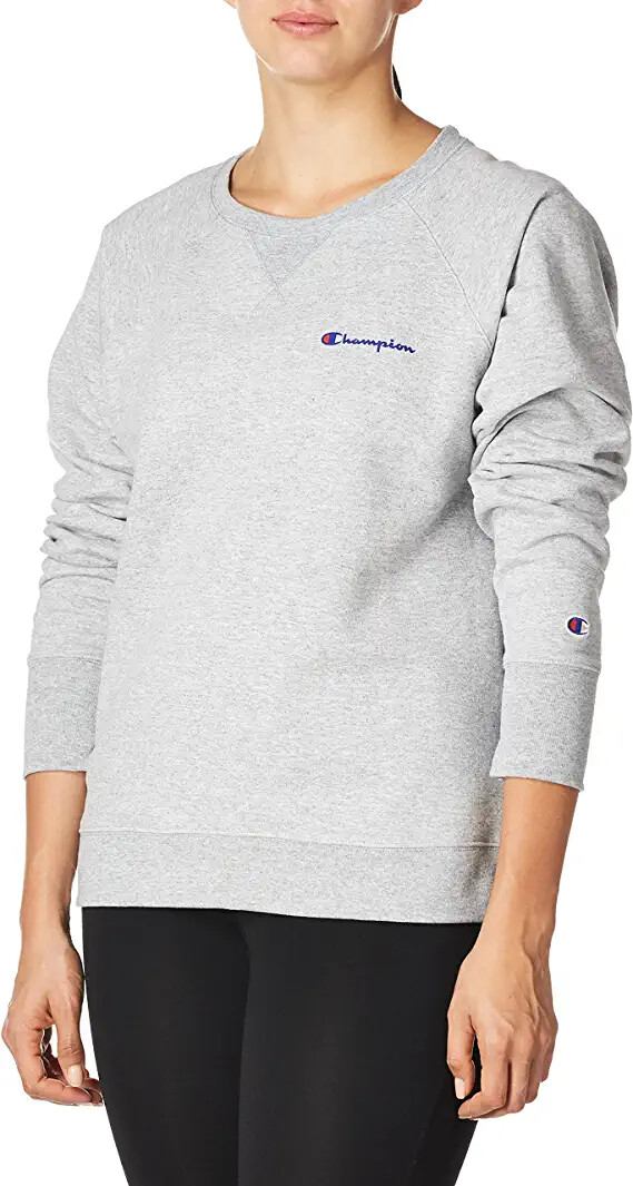 Champion Powerblend Graphic Boyfriend Crew Oxford Gray NEW NWT size Small